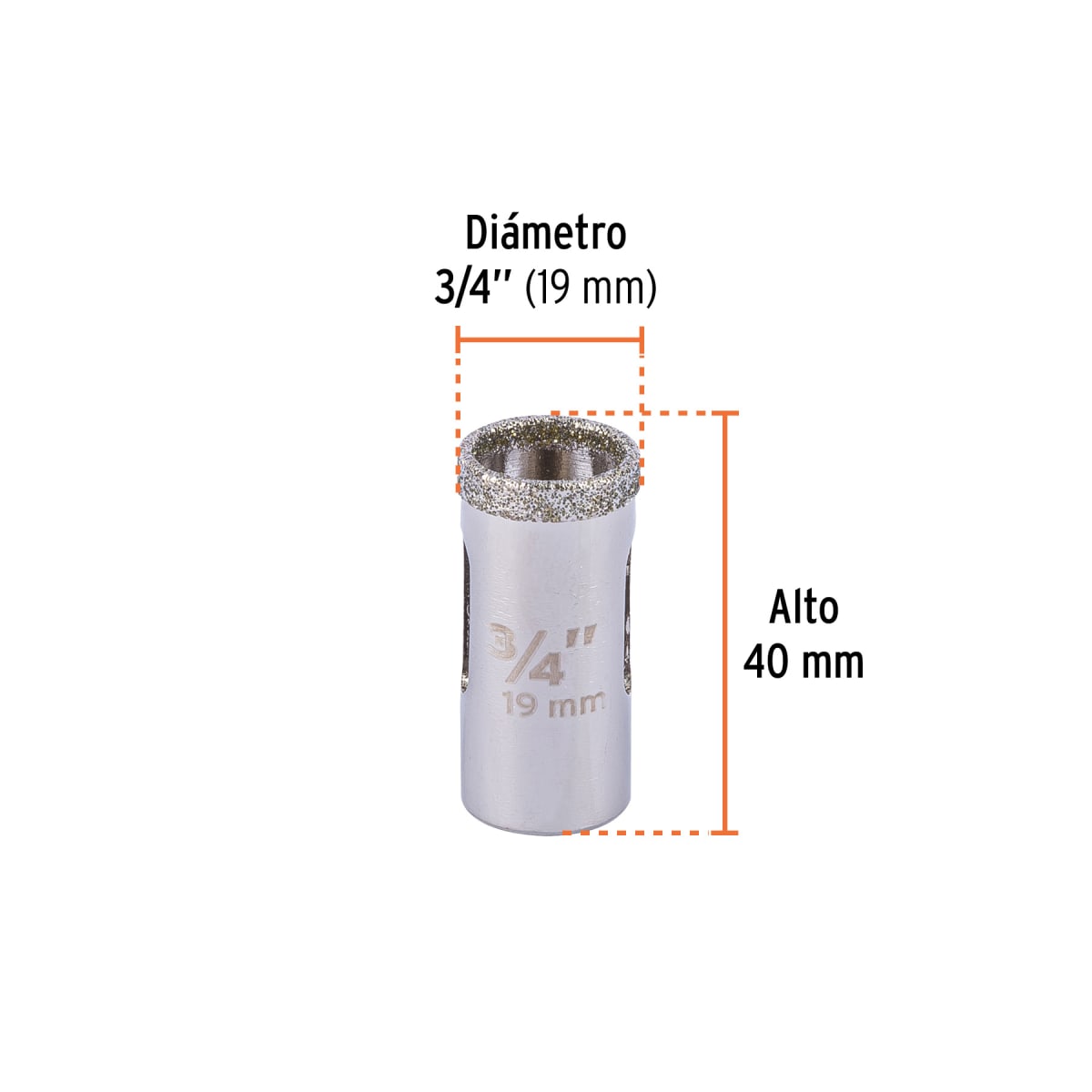 Sierra copa con diamante 3/4´´ borde continuo, Truper3