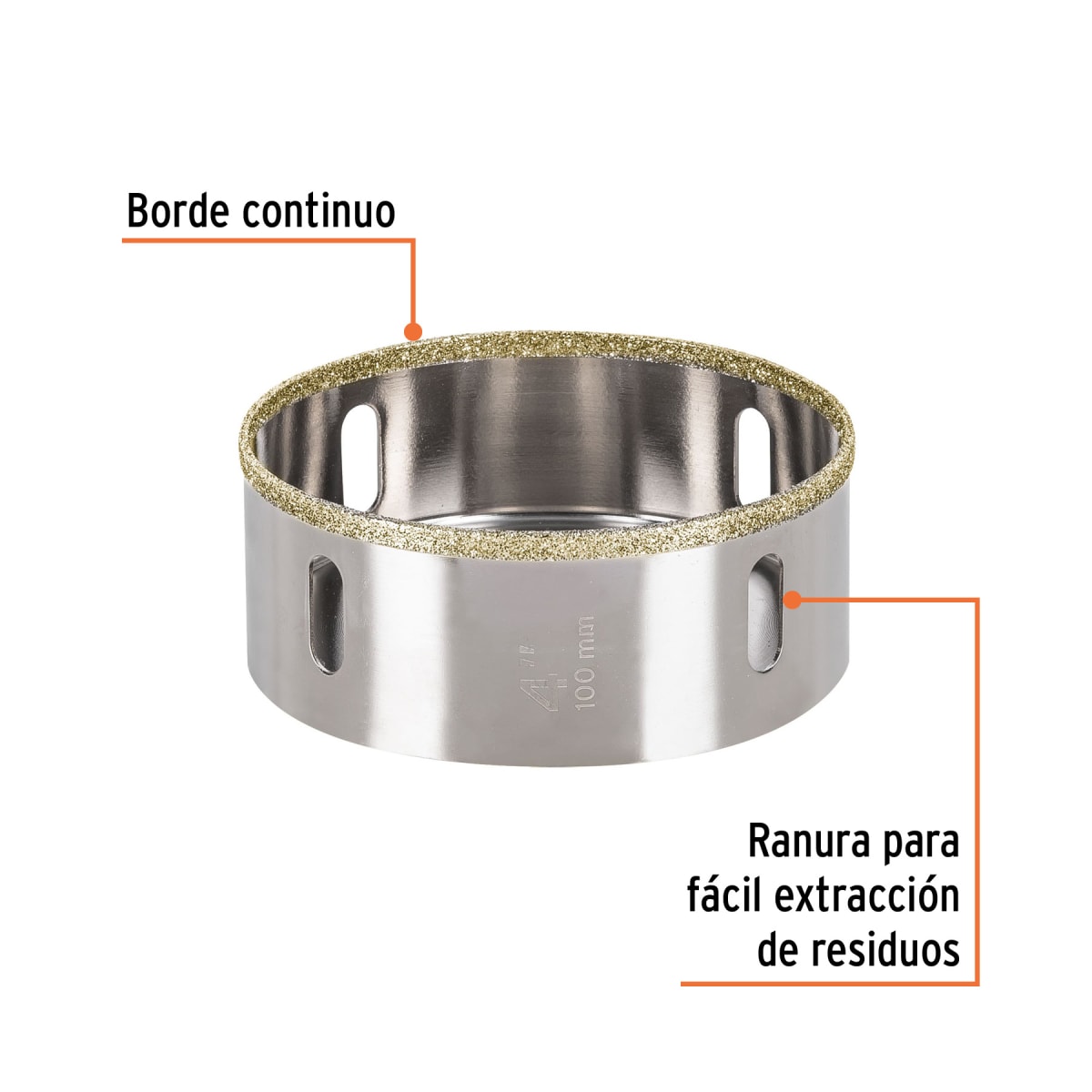 Sierra copa con diamante 4´´ borde continuo, Truper2