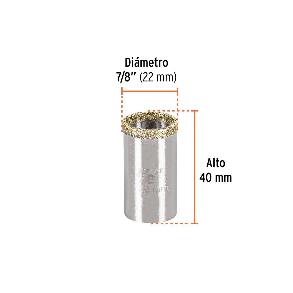 Sierra copa con diamante 7/8´´ borde continuo, Truper3