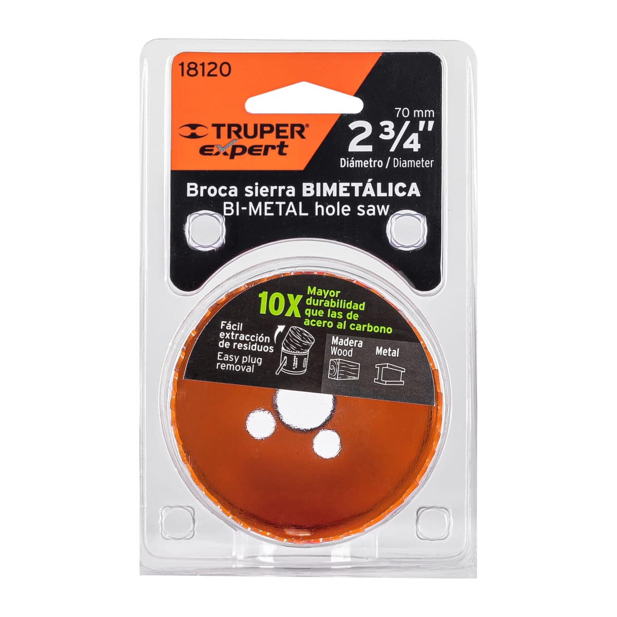 Sierra copa bimetálica 2-3/4´´, Truper Expert4