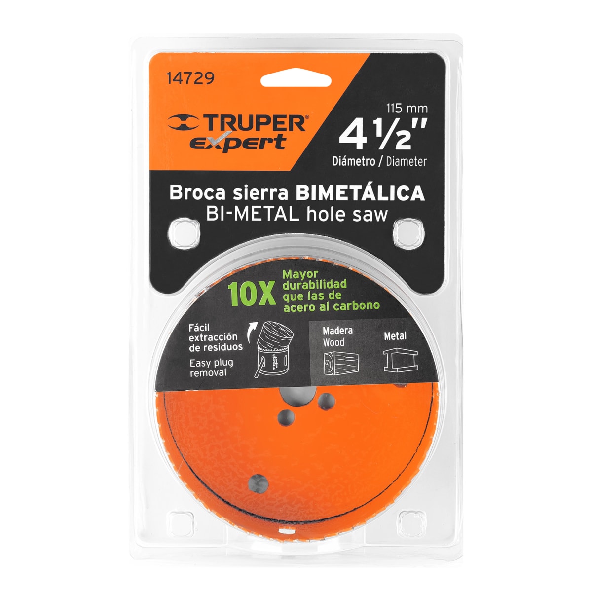 Sierra copa bimetálica 4-1/2'' Truper expert4