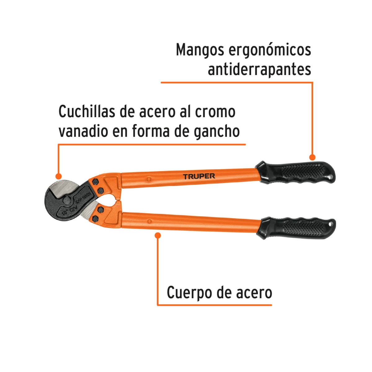 Cortador de 18'' de cable y alambre. truper2