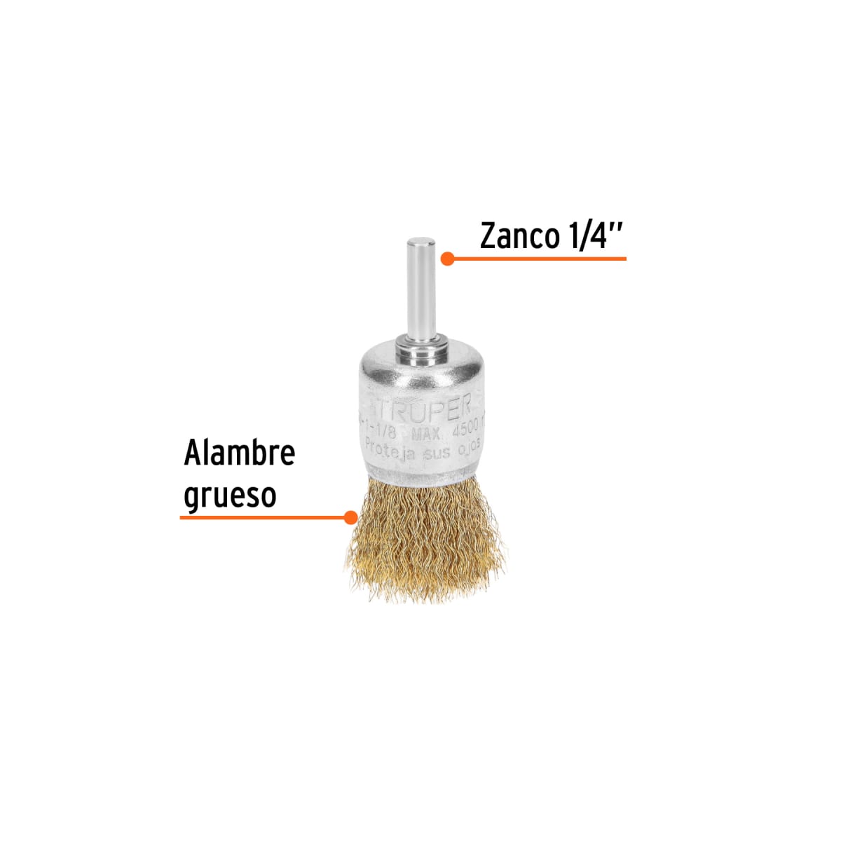 Escobilla tipo copa 1-1/8´´ alambre grueso para taladro, Truper2