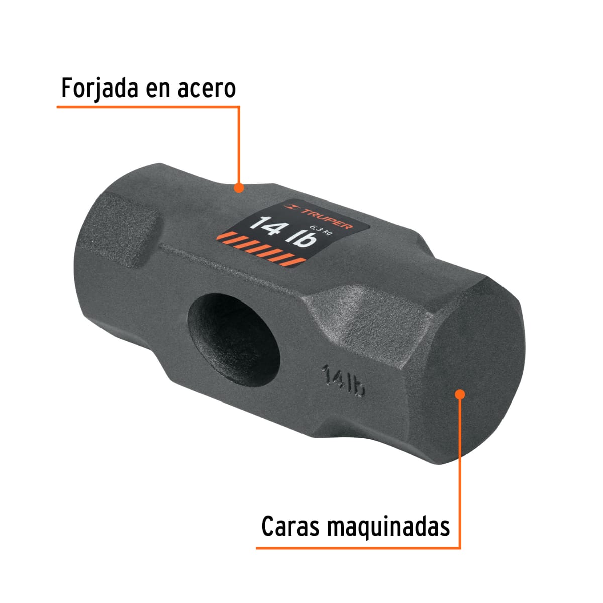 Cabeza de comba octagonal de 14 lb, Truper2