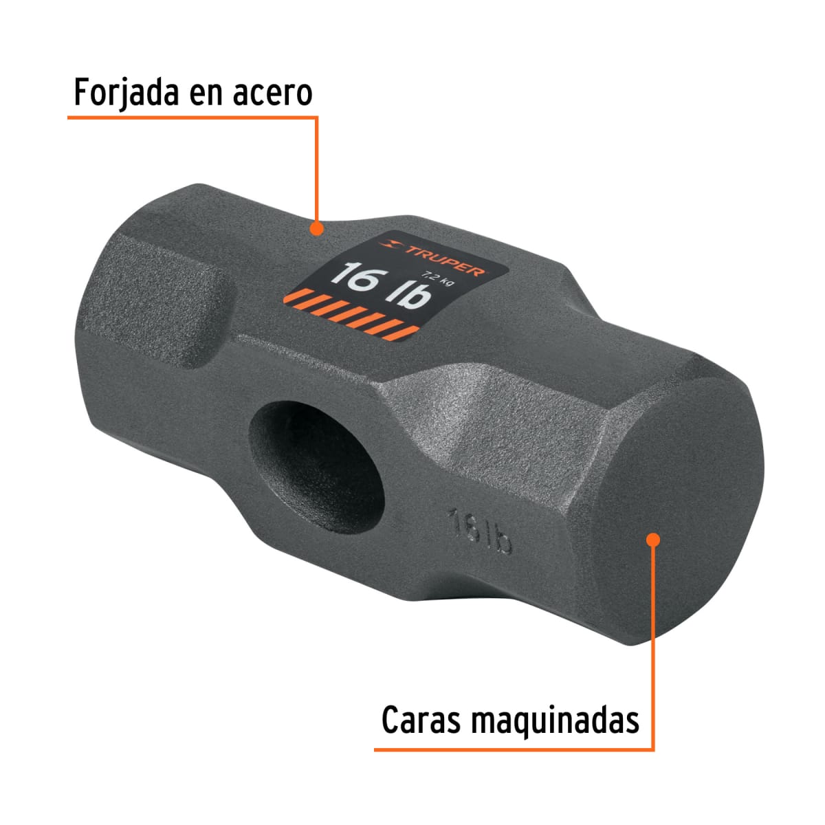 Cabeza de comba octagonal de 16 lb, Truper2