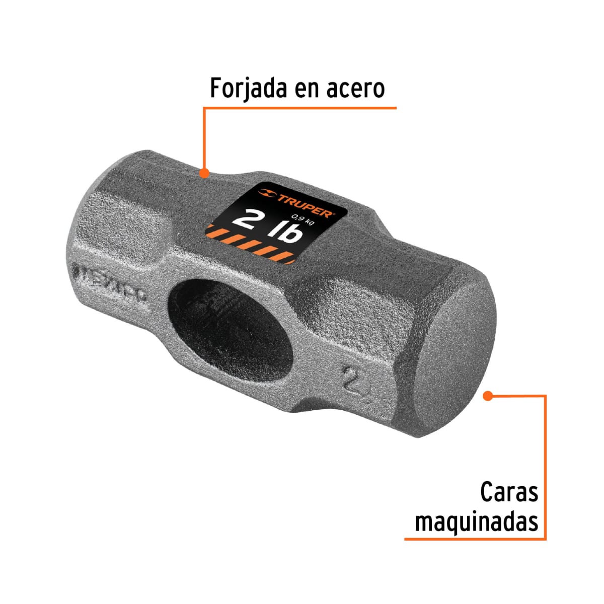 Cabeza de comba octagonal de 2 lb, Truper2
