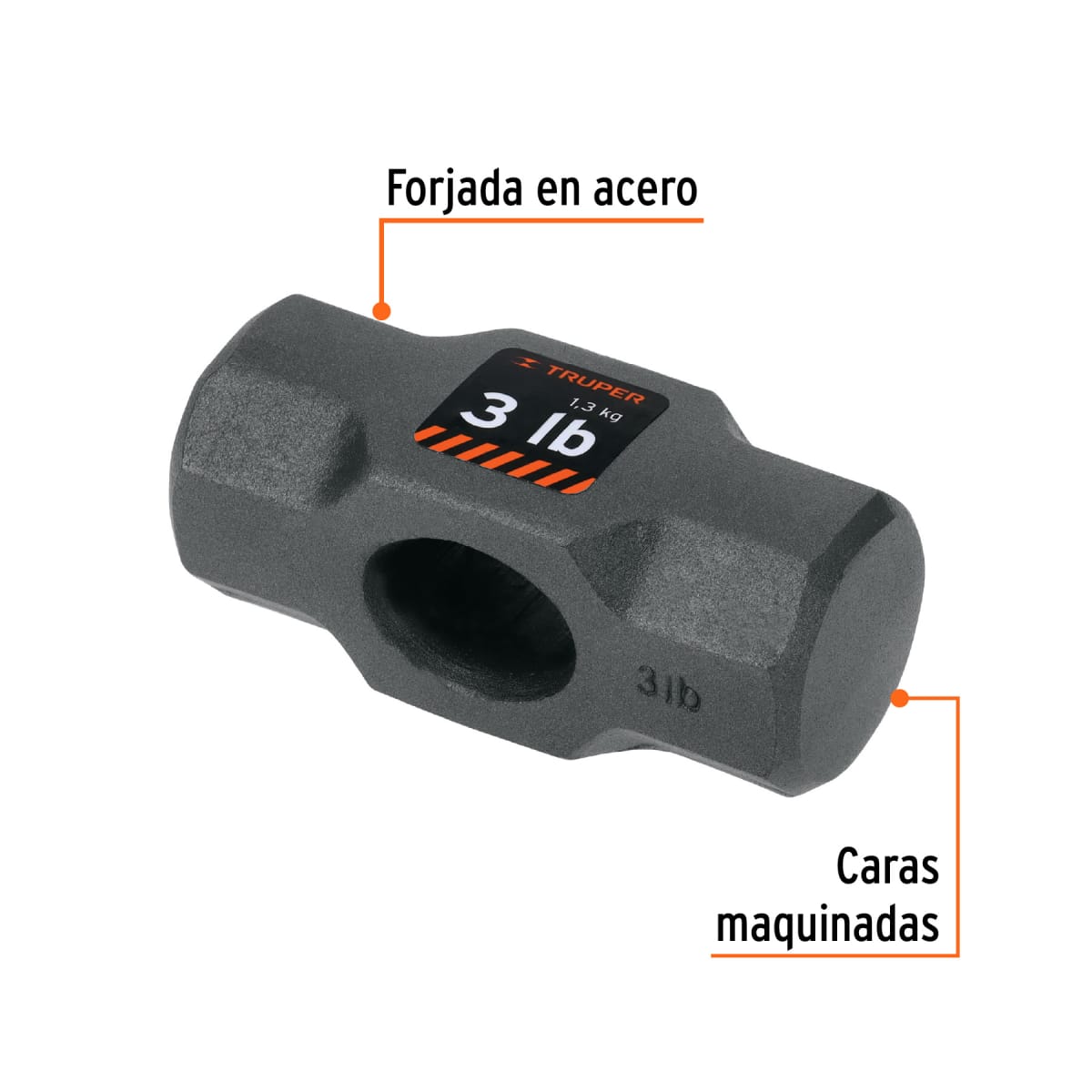 Cabeza de comba octagonal de 3 lb, Truper2