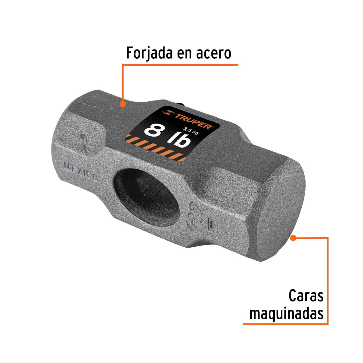 Cabeza de comba octagonal de 8 lb, Truper2
