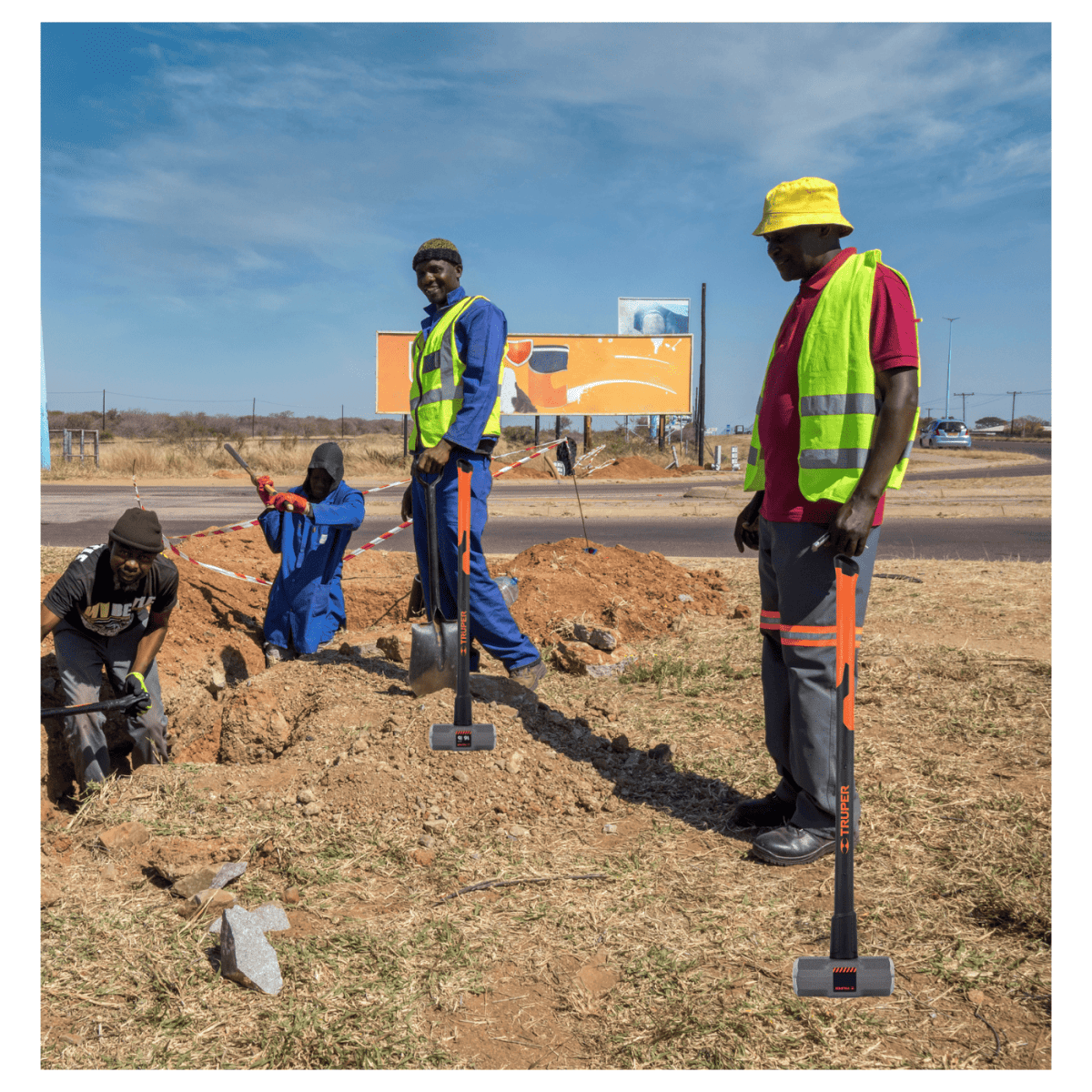 Comba octagonal 16 lb mango de fibra de vidrio 36