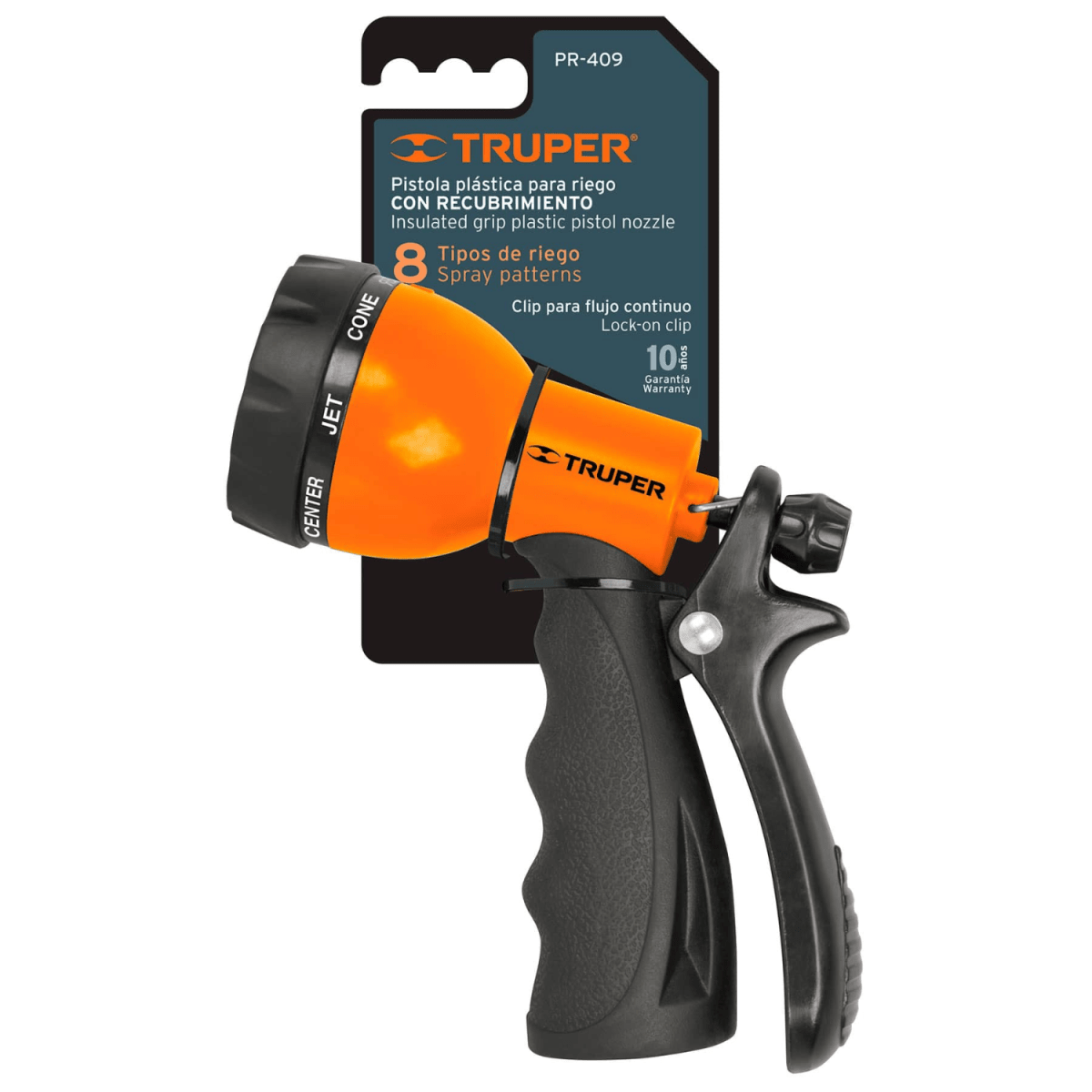 Manguera de riego 15m + pistola de riego y porta manguera Truper4