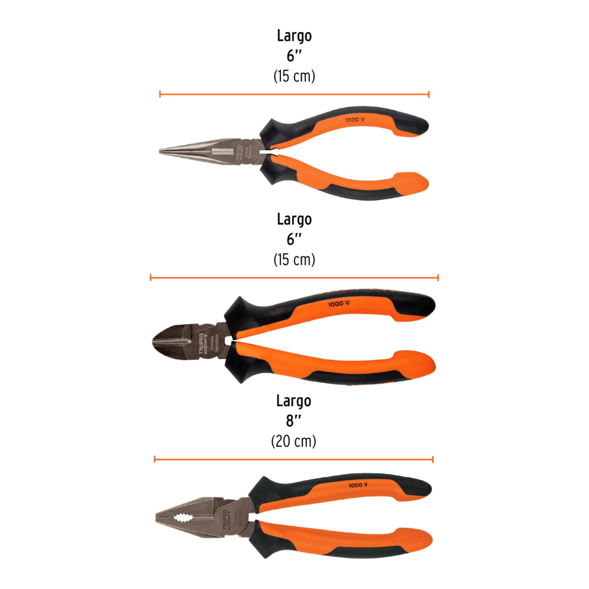 Juego de 3 alicates Dieléctricos x 3 piezas Truper3