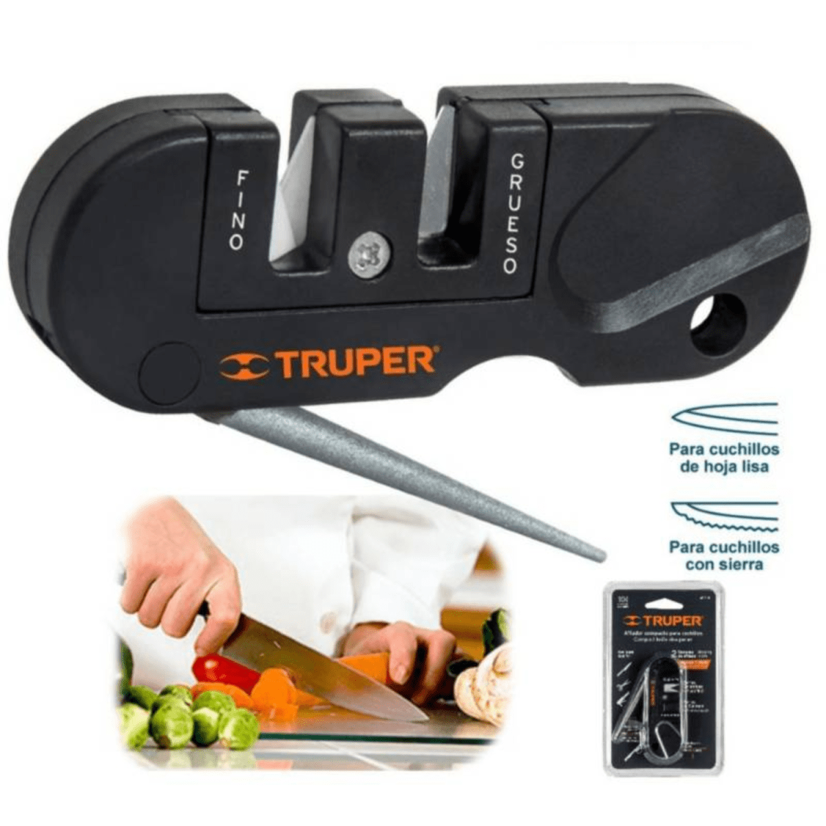 Balanza para cocina de plastico 5kg con mini afilador de cuchillos truper2