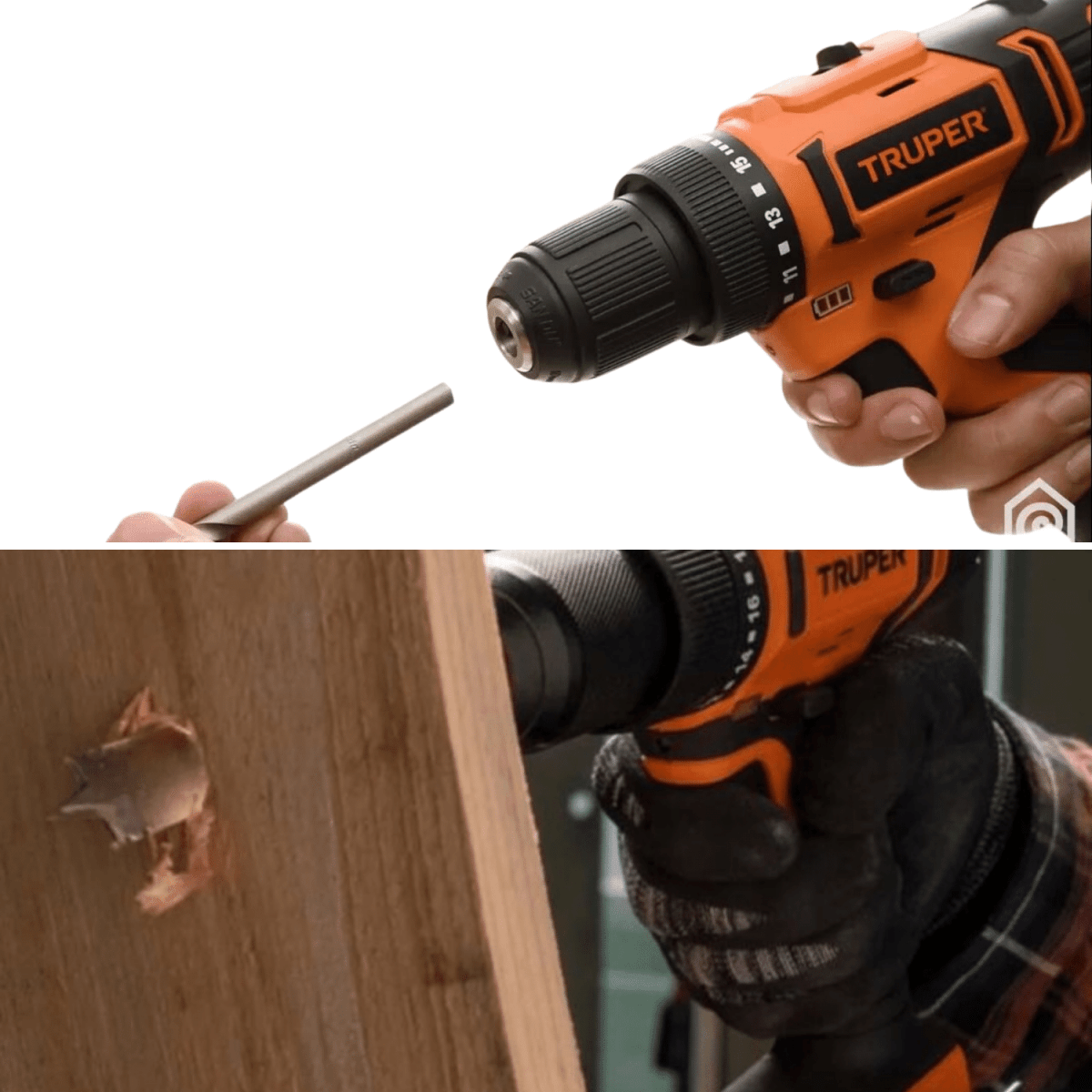 Combo taladro atornillador + navaja profesional + brocas y espátula Truper3