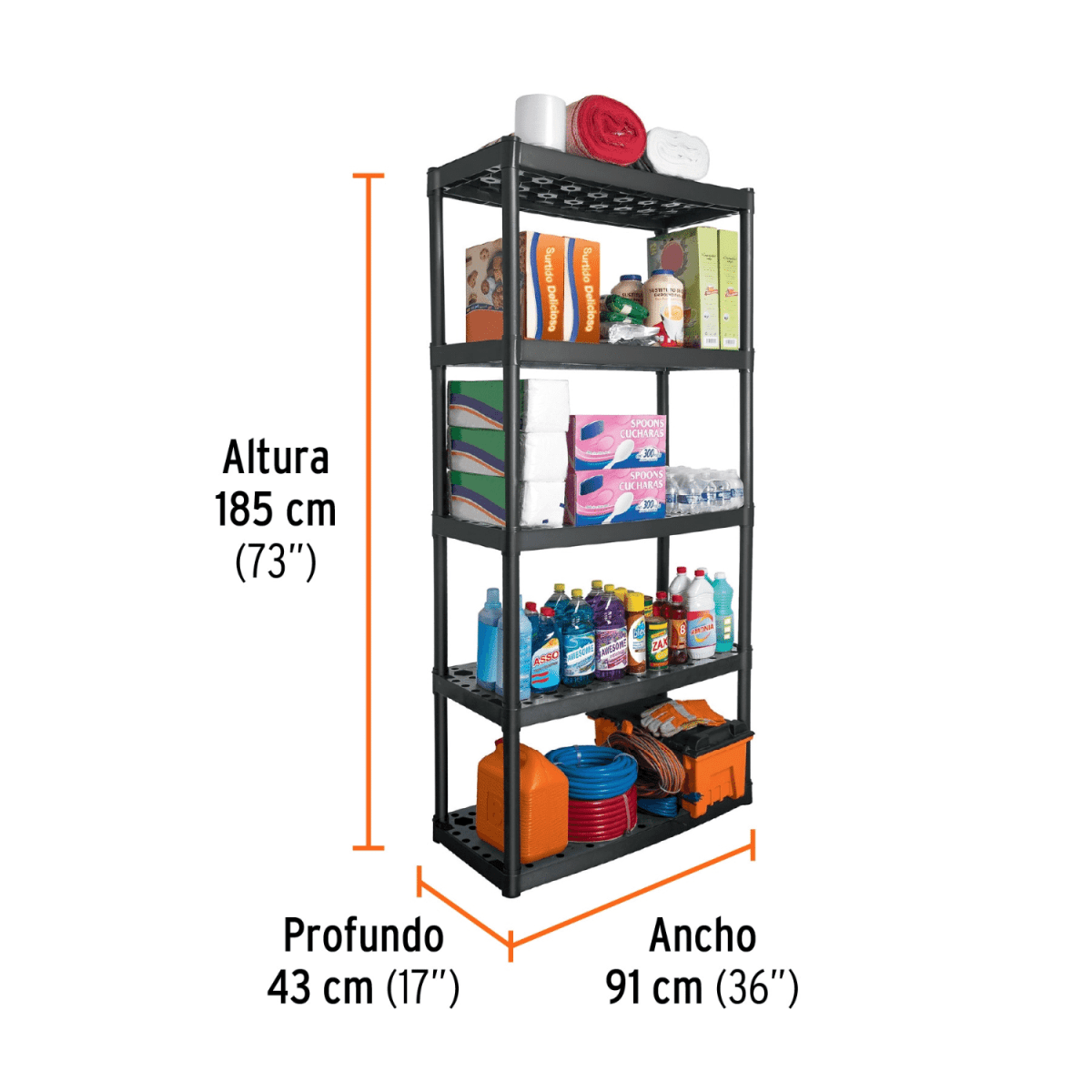 Combo estante 5 repisas Truper + 2 estantes 4 repisas Pretul6
