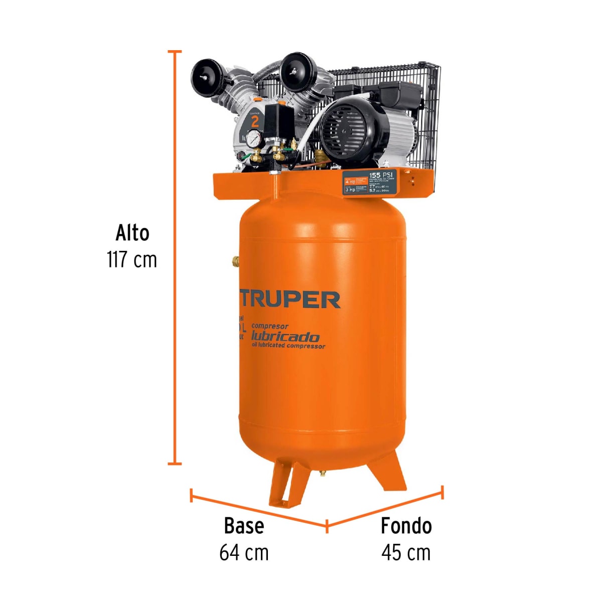 Compresora vertical 120 litros Truper2