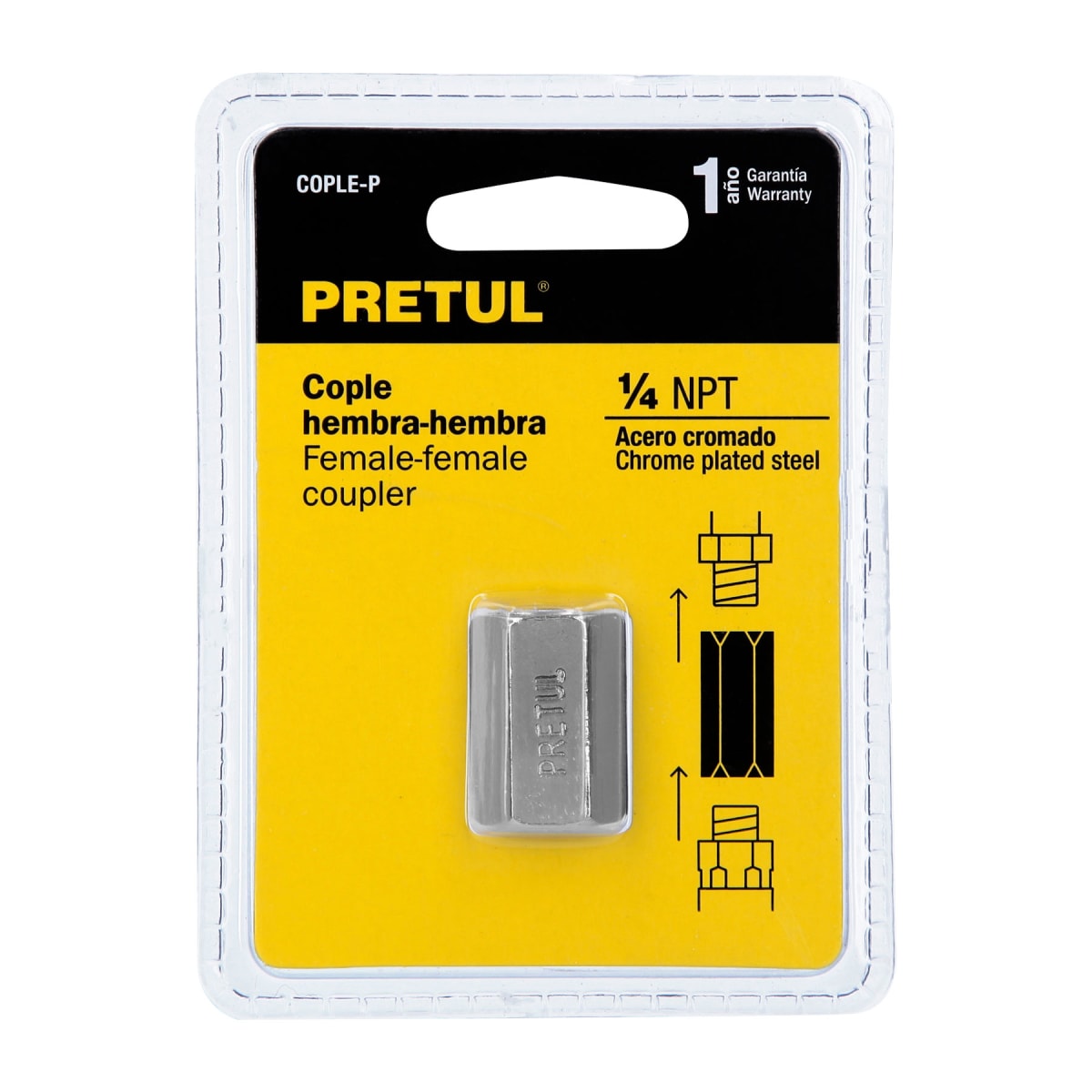 Acople acero cuerda 1/4 NPT Pretul1