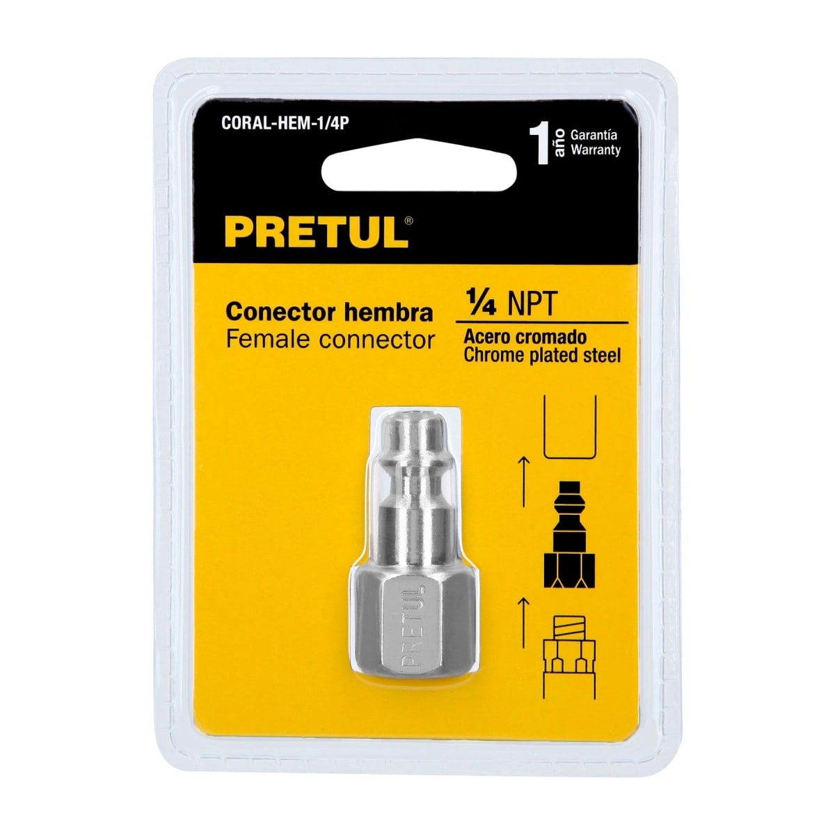 Conector rápido tipo m cuerda 1/4 npt hembra Pretul 1