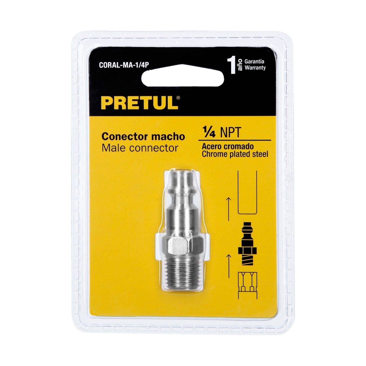 Conector rápido tipo m cuerda 1/4 npt macho Pretul1