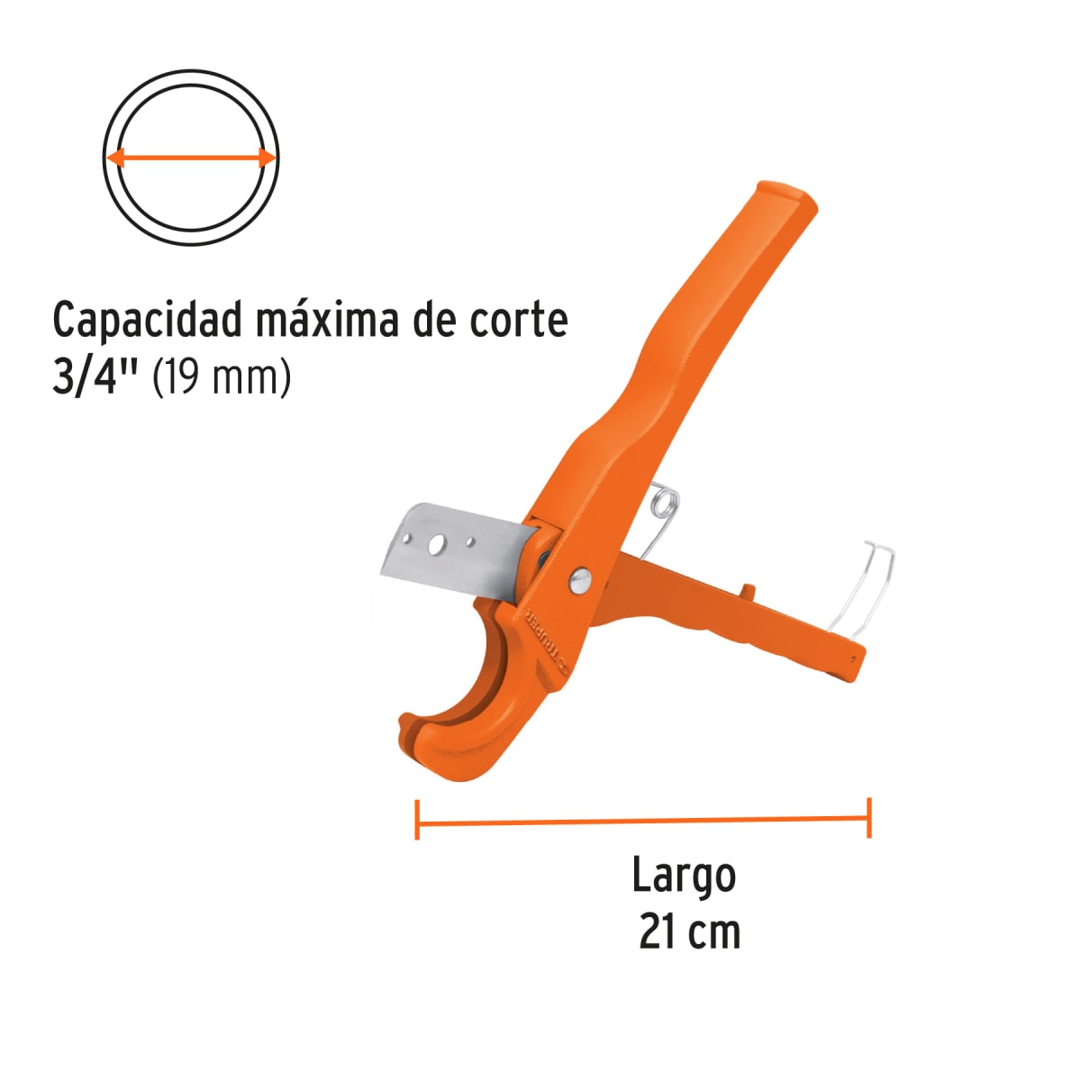Cortador de tubo de plástico capacidad corte 3/4
