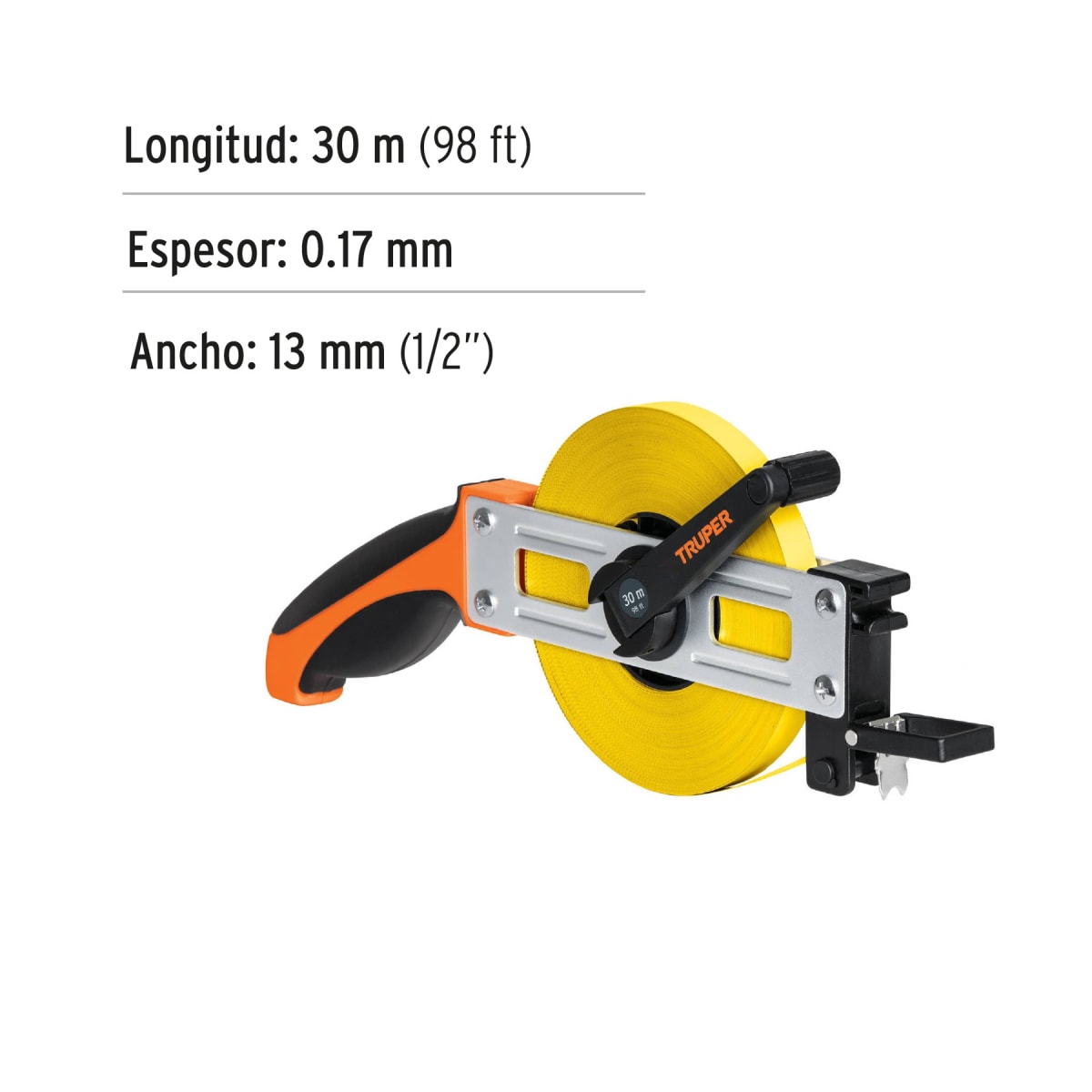 wincha metalica de 30m tipo cruceta Truper3