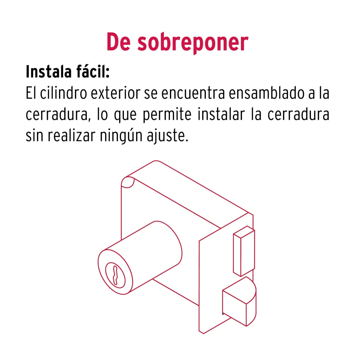 Chapa cerradura de sobreponer derecha Hermex5