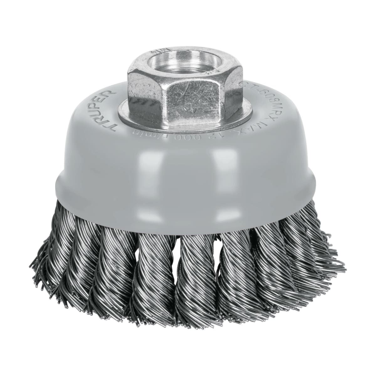 Escobilla tipo copa 3'' alambre trenzado grueso multi-rosca Truper1