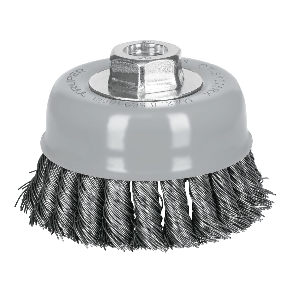 Escobilla tipo copa 4´´ alambre trenzado grueso, Multi-rosca, Truper1