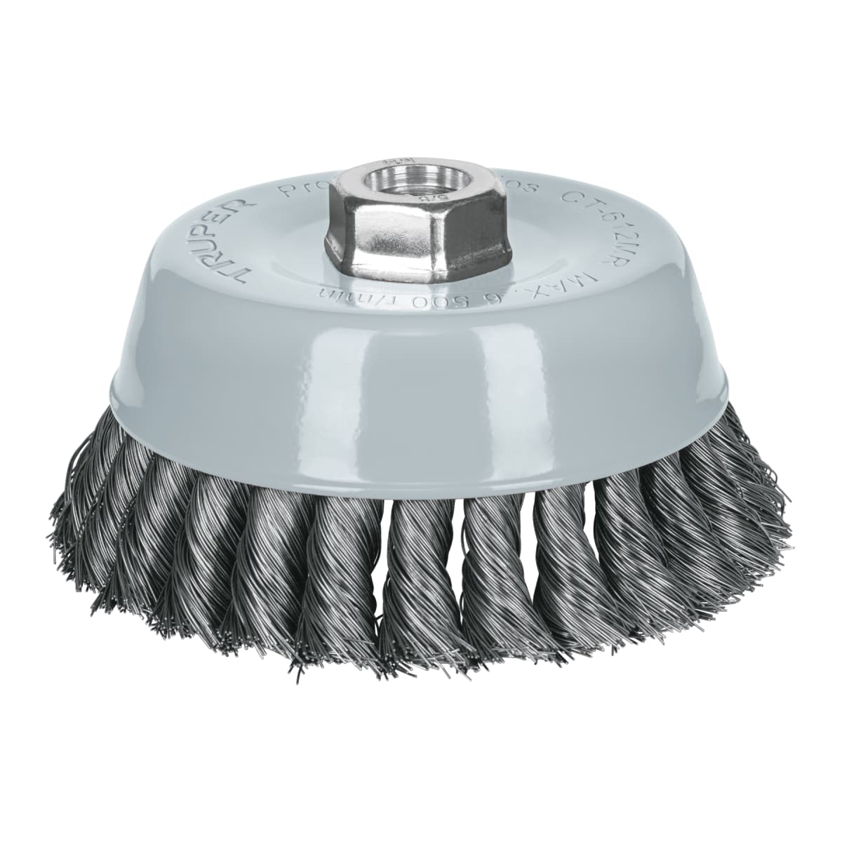 Escobilla tipo copa 5´´ alambre trenzado fino, Multi-rosca, Truper1