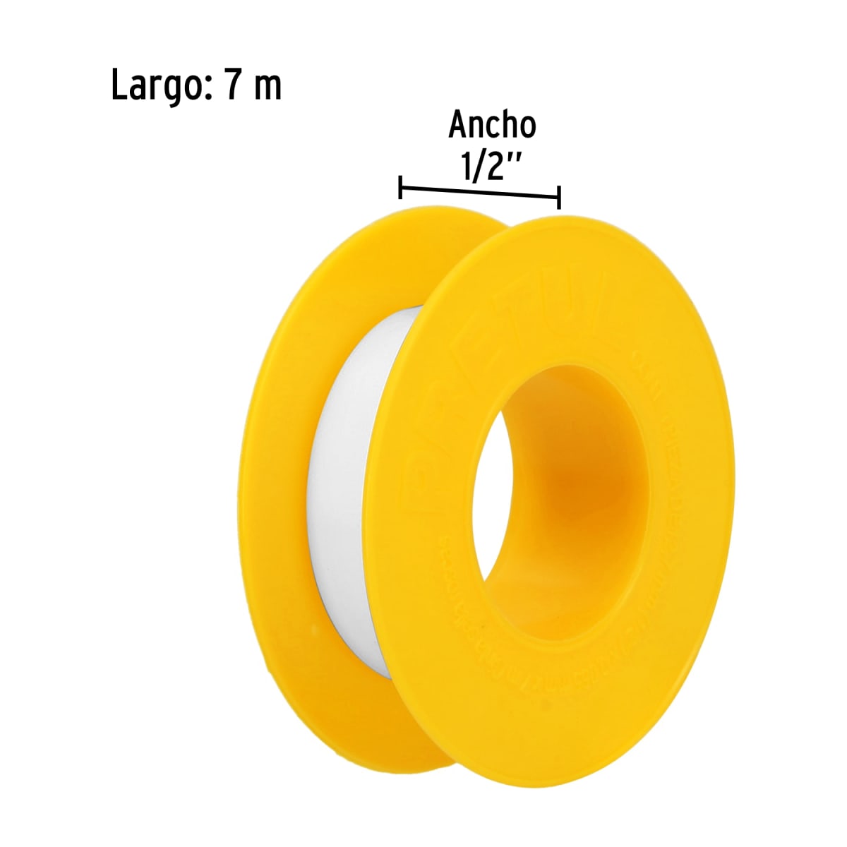 Cinta sella roscas 1/2'' x 7 m de largo Pretul3