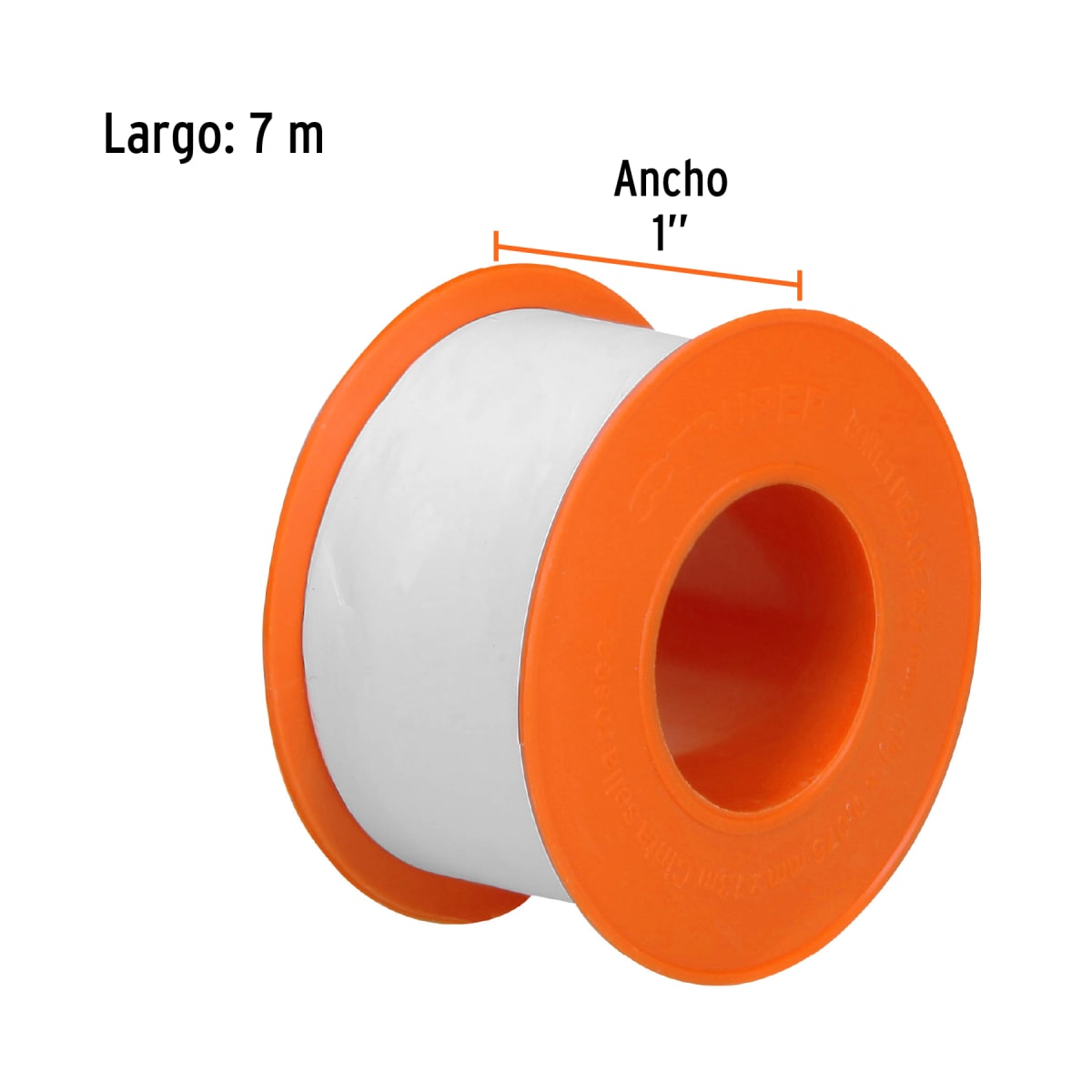 Cinta sella roscas 1´´ X 13 m de largo, uso general, Truper2