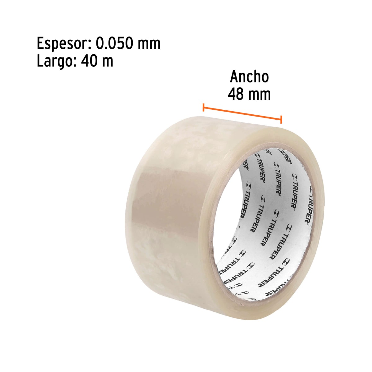 Cinta para embalaje 48 mm x 40 m transparente, Truper3