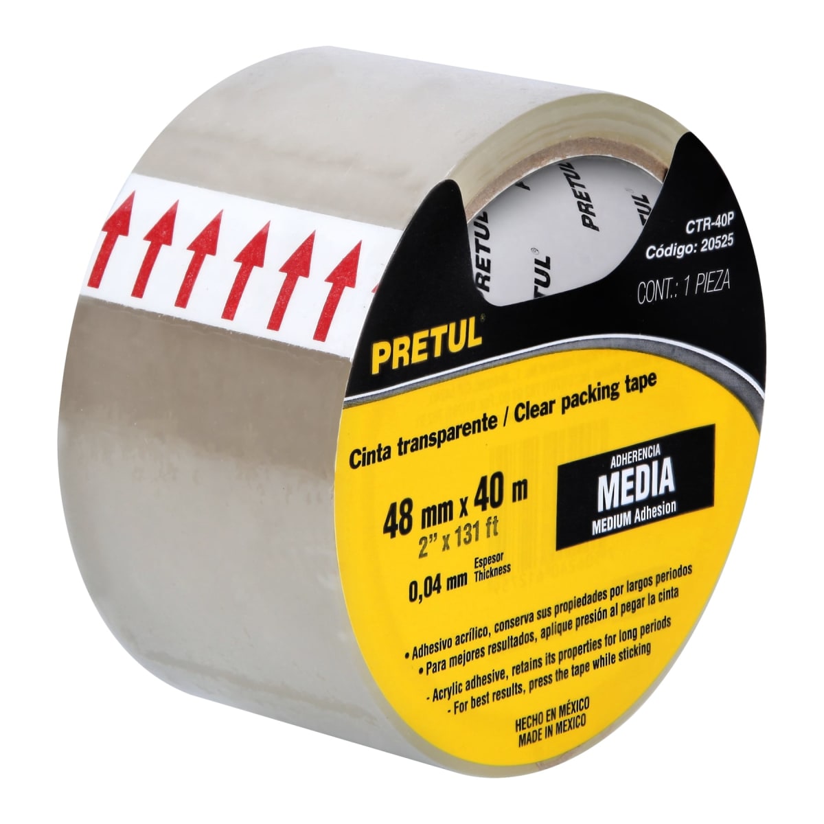 Cinta para embalaje 48 mm x 40 m transparente, Pretul2