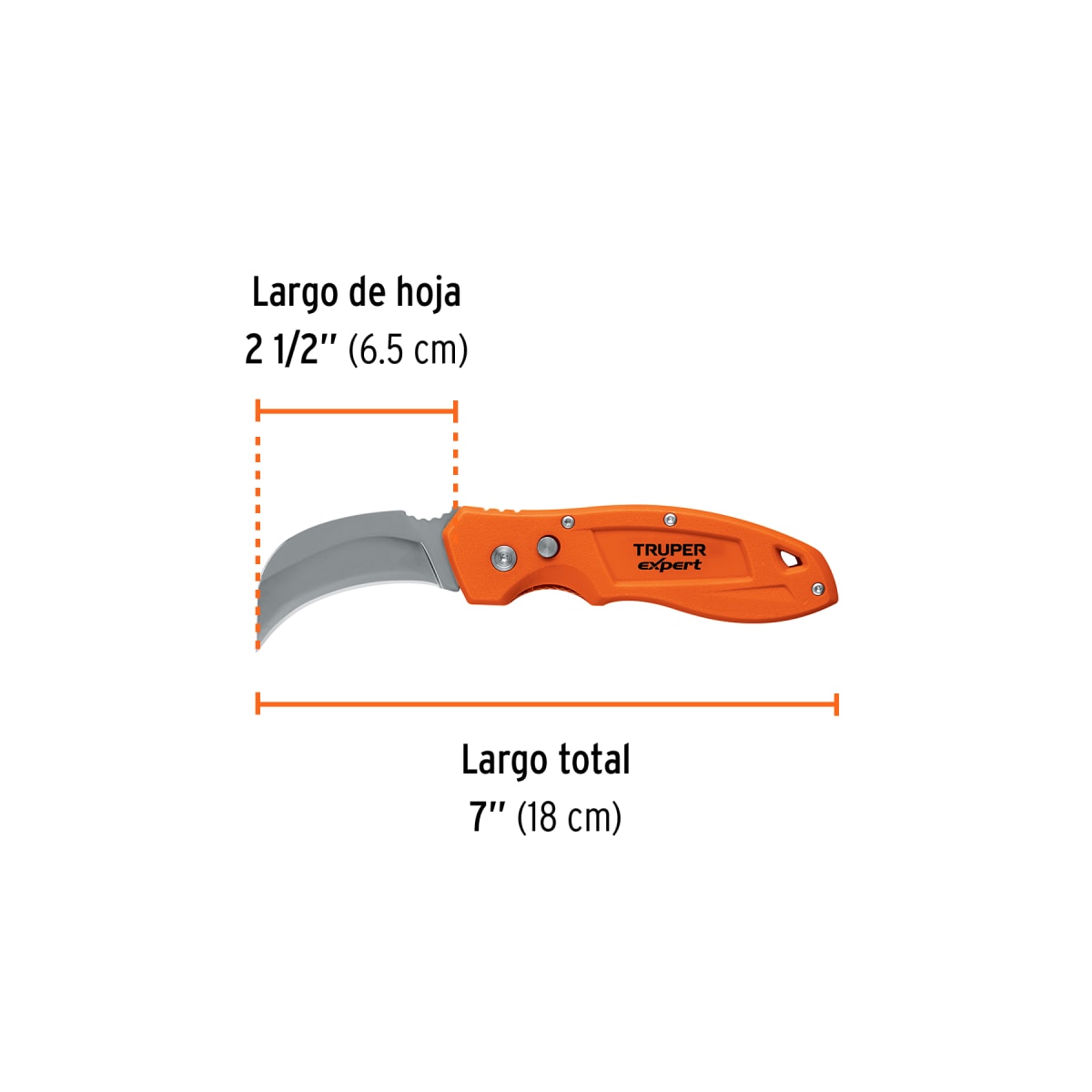 Cuchillo abatible 7'' para alfombras con mango de nylon, Expert Truper3