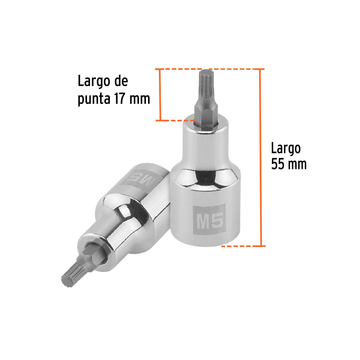 Dado encastre 1/2´´ punta corta bristol M5, Truper3