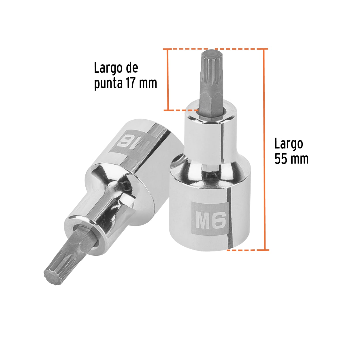Dado encastre 1/2´´ punta corta bristol M6, Truper3