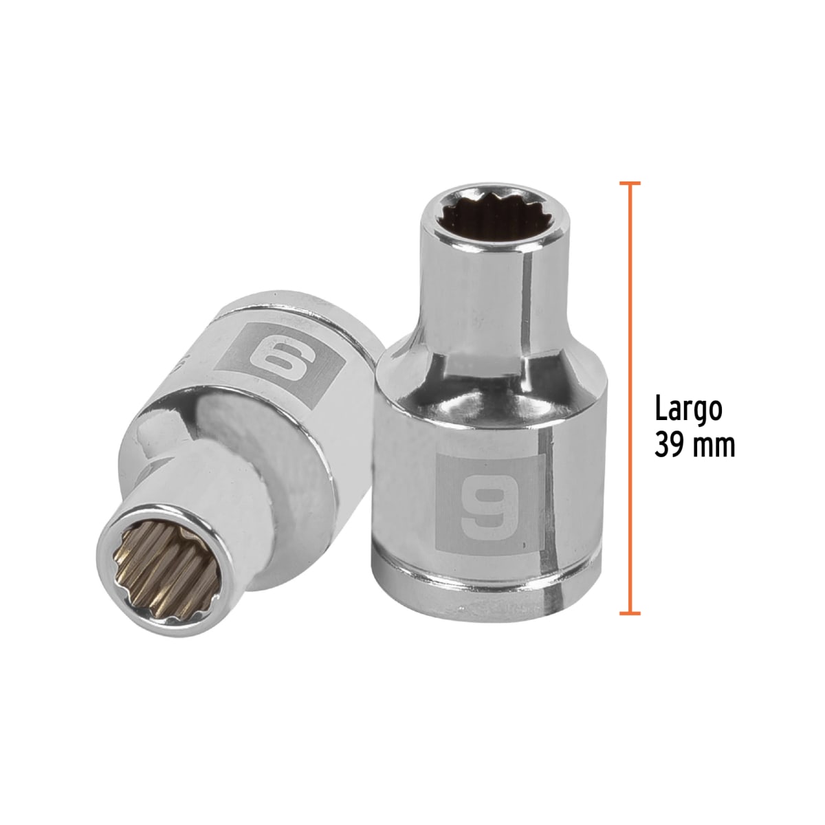 Dado poligonal encastre 1/2´´ de 9 mm, Truper3