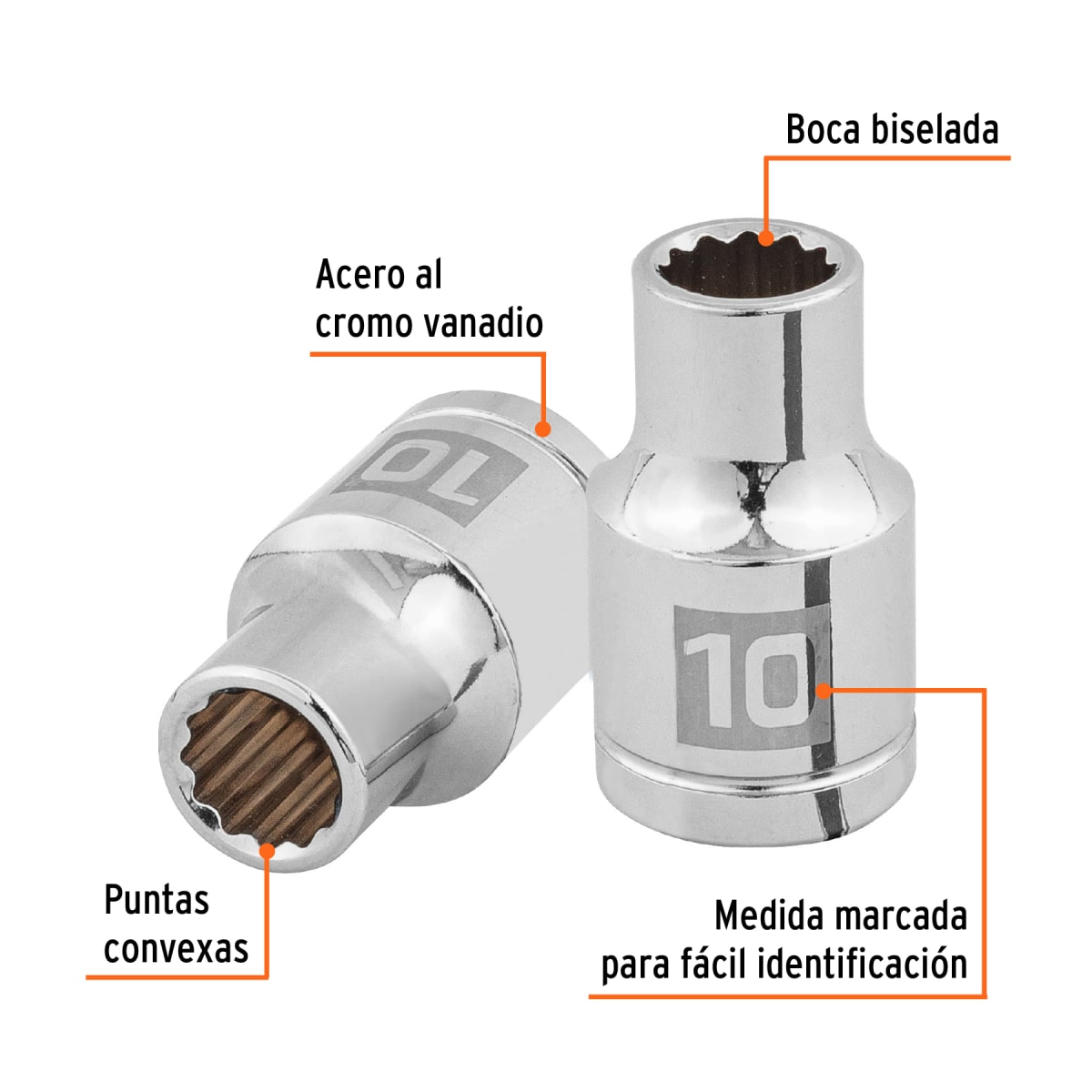 Dado poligonal encastre 1/2'' de 10 mm Truper2