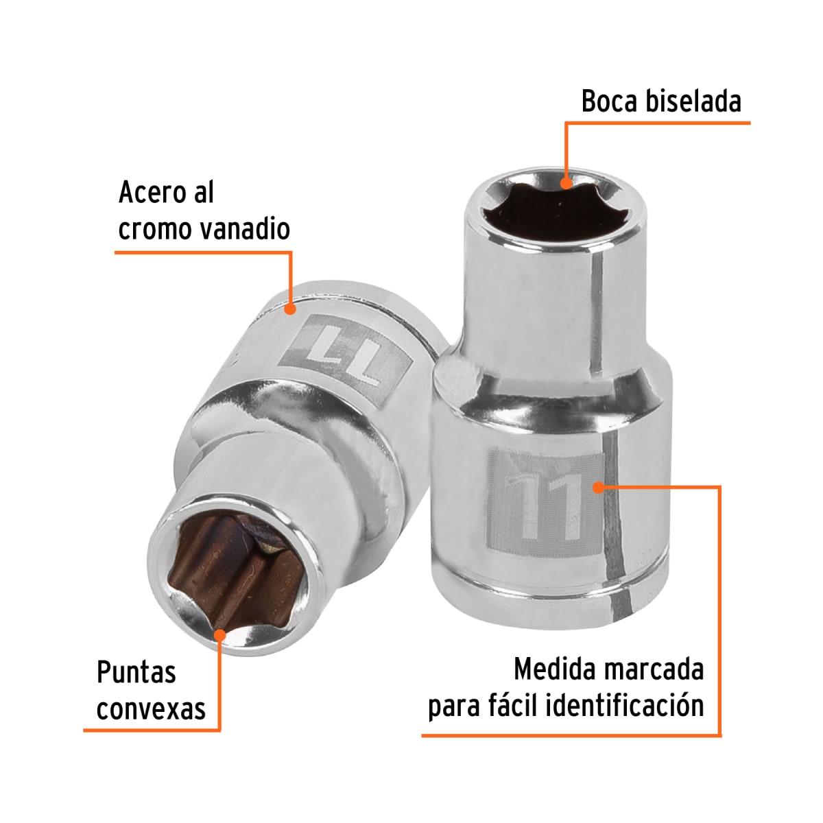 Dado hexagonal encastre 1/2'' de 11 mm. truper2