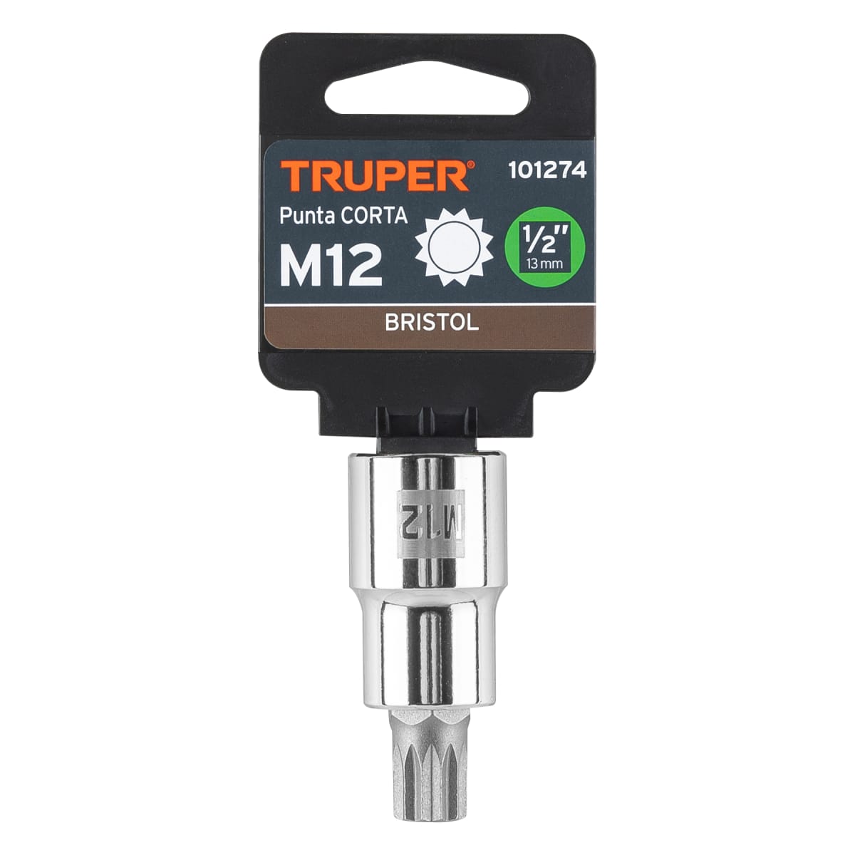 Dado encastre 1/2'' punta corta bristol m12 Truper4