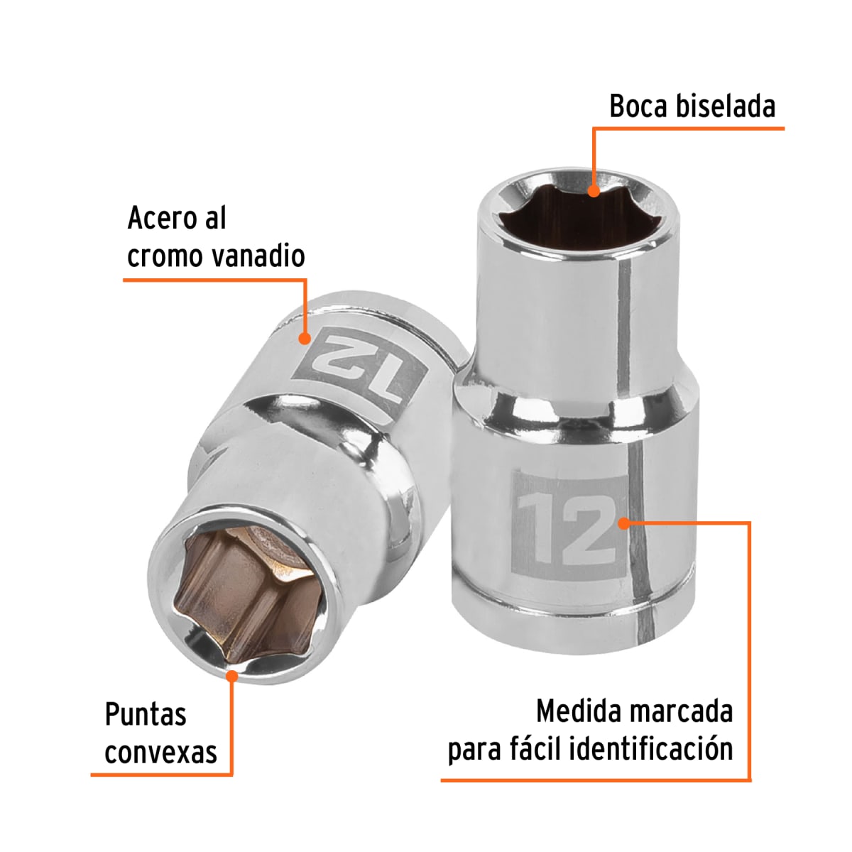 Dado hexagonal encastre 1/2'' de 12 mm. truper2