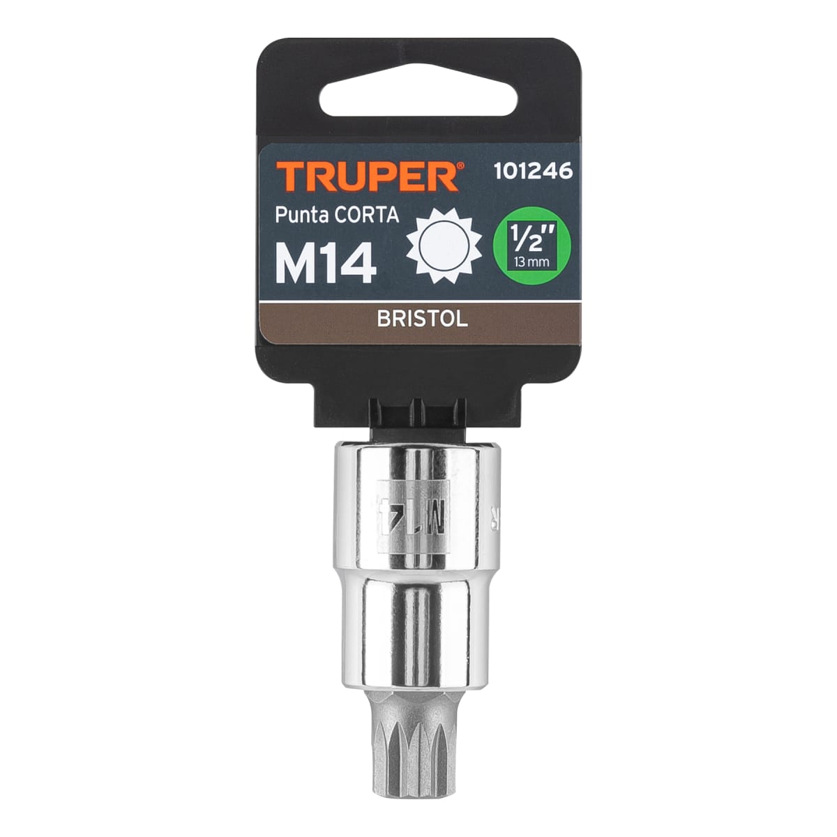 Dado encastre 1/2'' punta corta bristol m14 Truper4