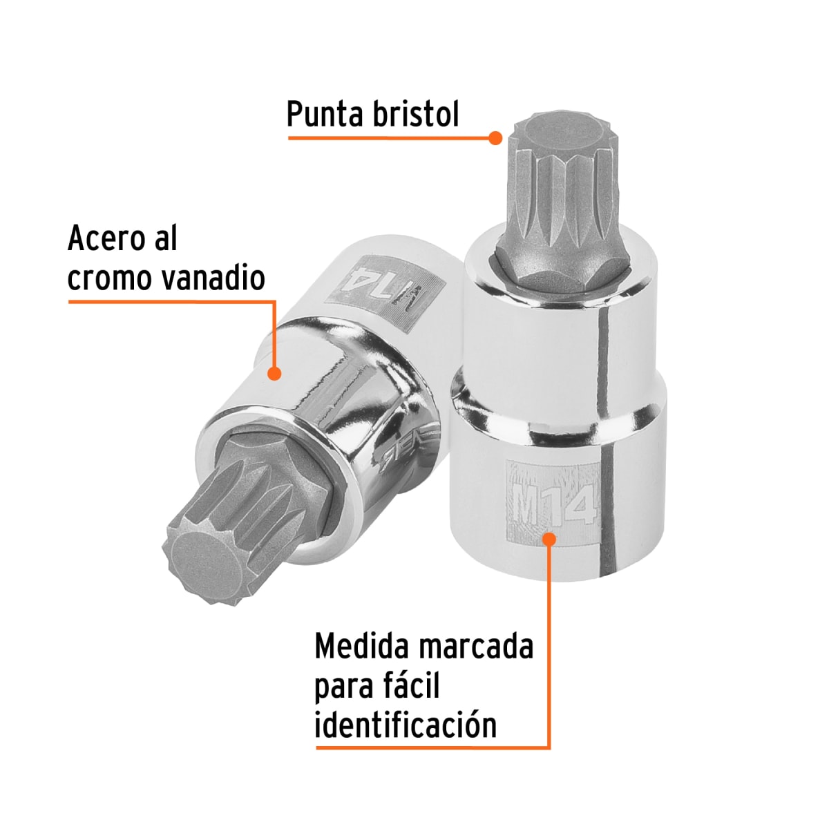 Dado encastre 1/2'' punta corta bristol m14 Truper2