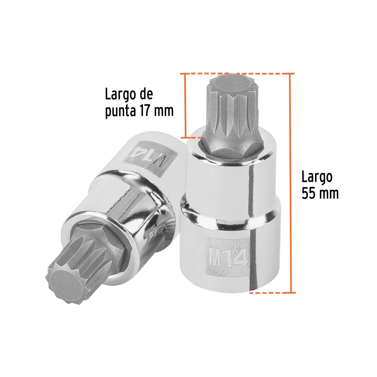 Dado encastre 1/2'' punta corta bristol m14 Truper3