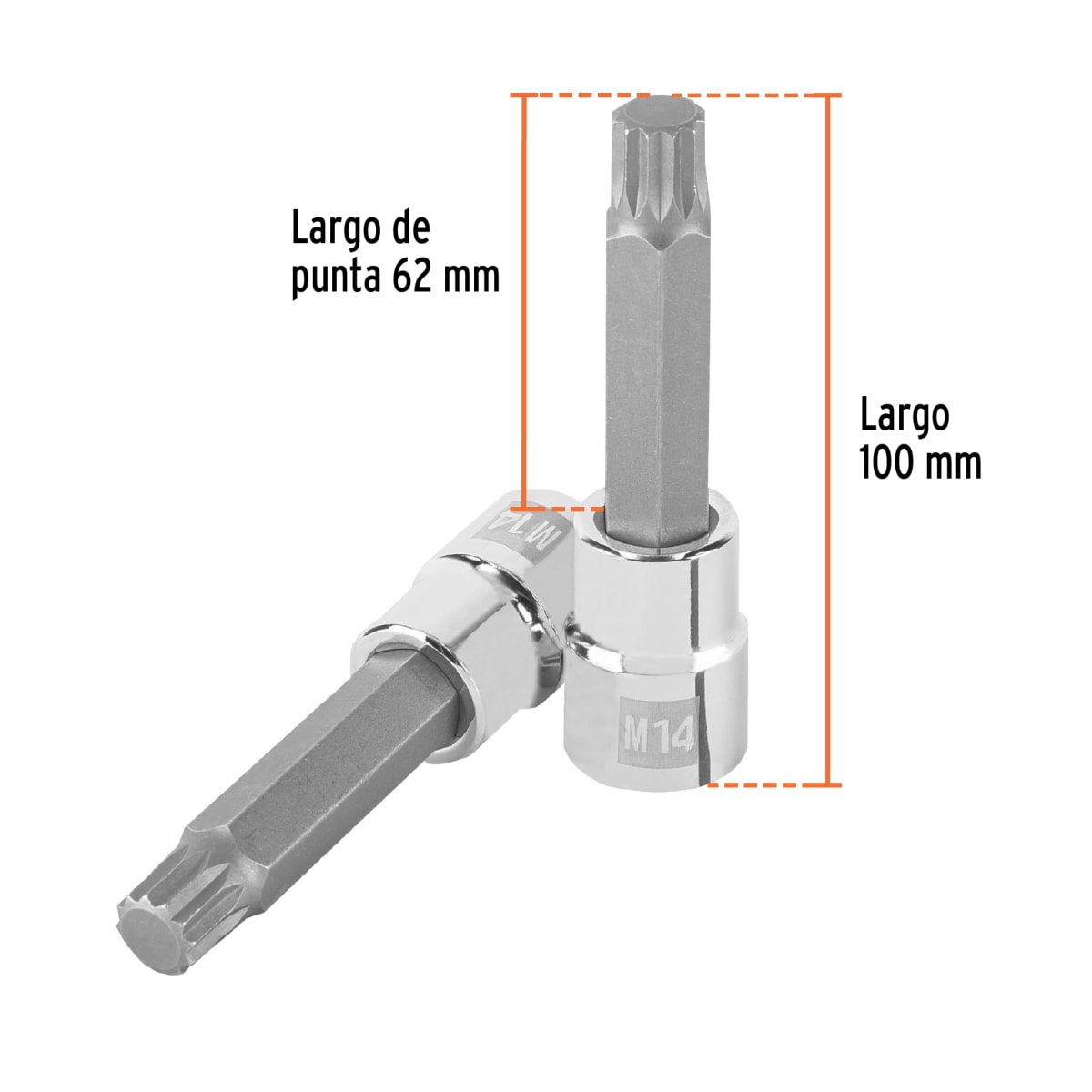 Dado encastre 1/2'' punta larga bristol m14 Truper3