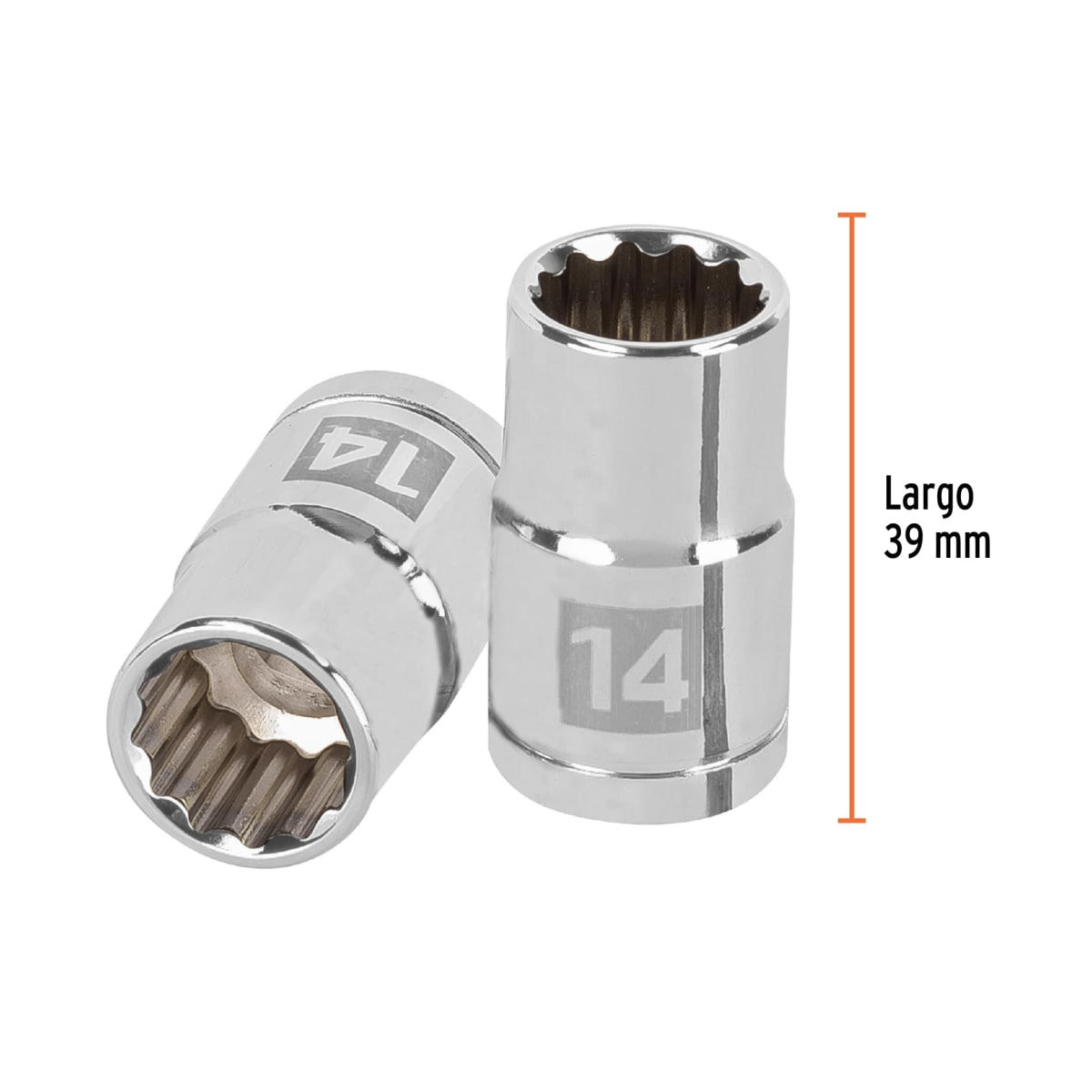 Dado poligonal encastre 1/2´´ de 14 mm, Truper3