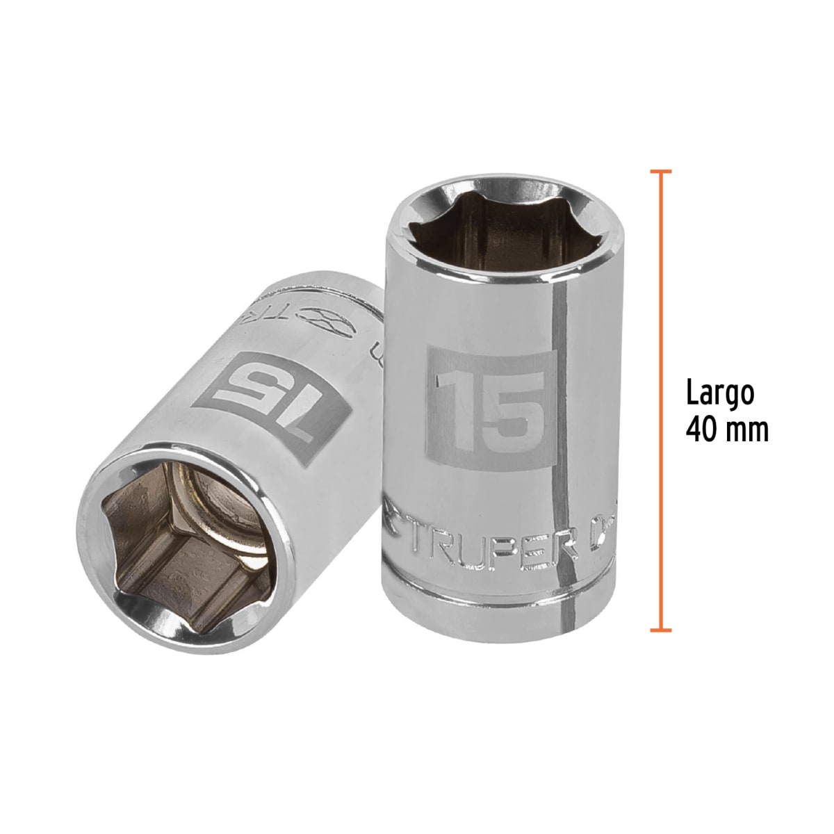 Dado hexagonal encastre 1/2'' de 15 mm. truper3