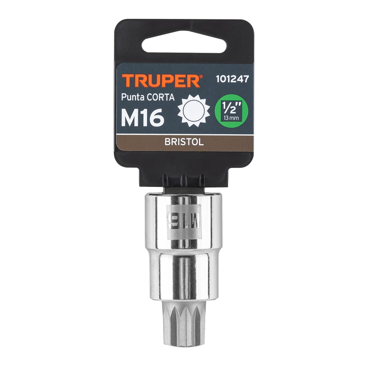 Dado encastre 1/2´´ punta corta bristol M16, Truper4