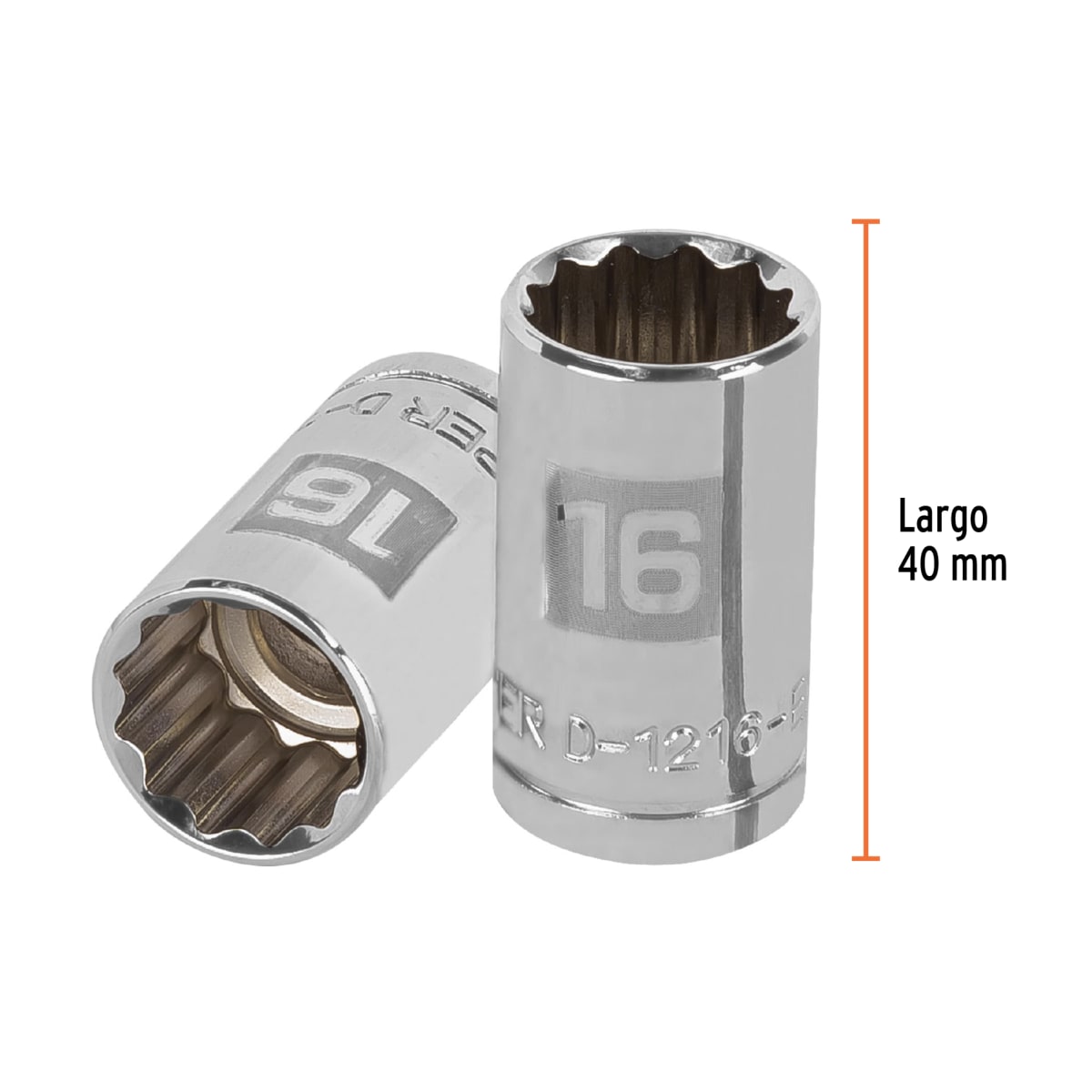 Dado poligonal encastre 1/2´´ de 16 mm, Truper3