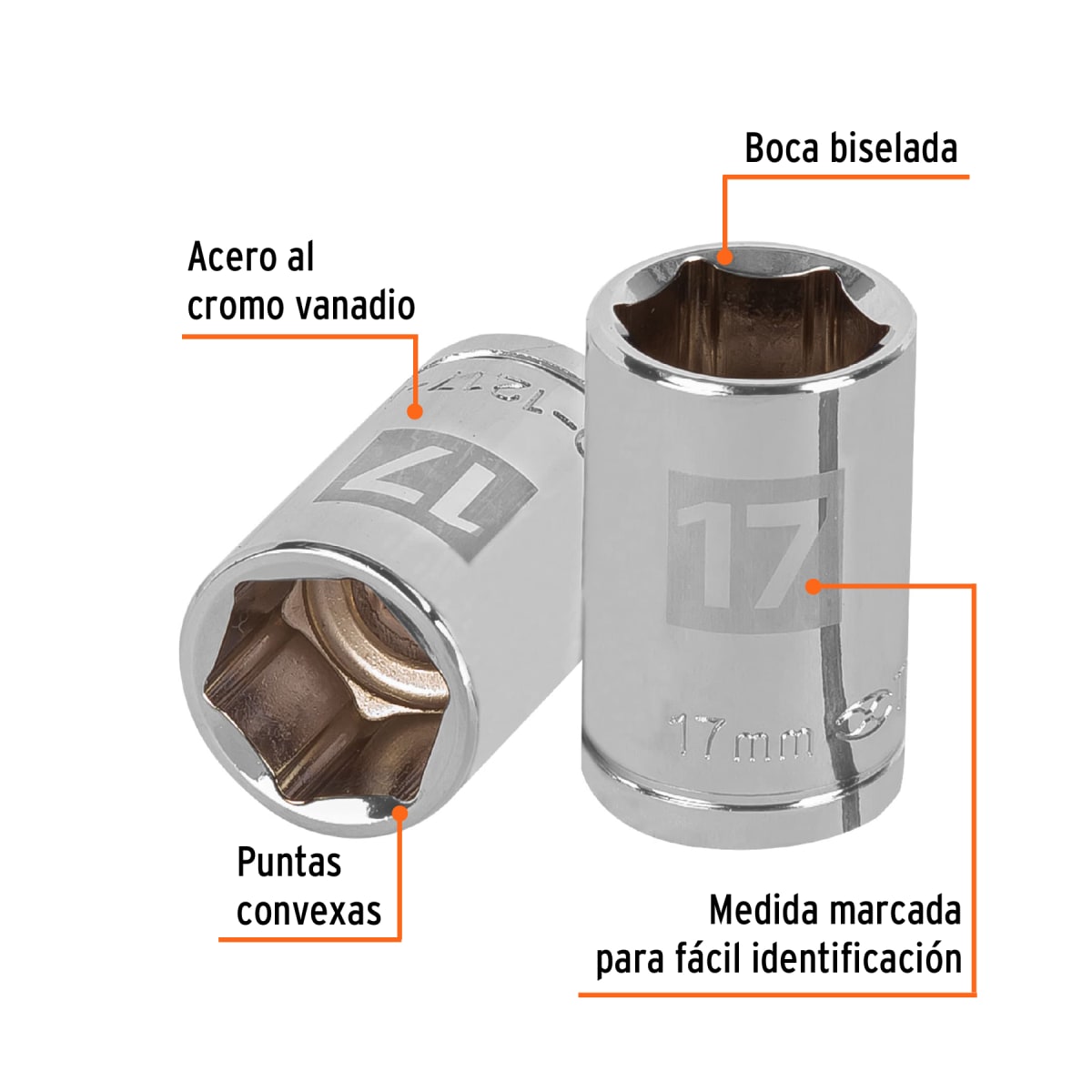Dado hexagonal encastre 1/2'' de 17 mm. truper2