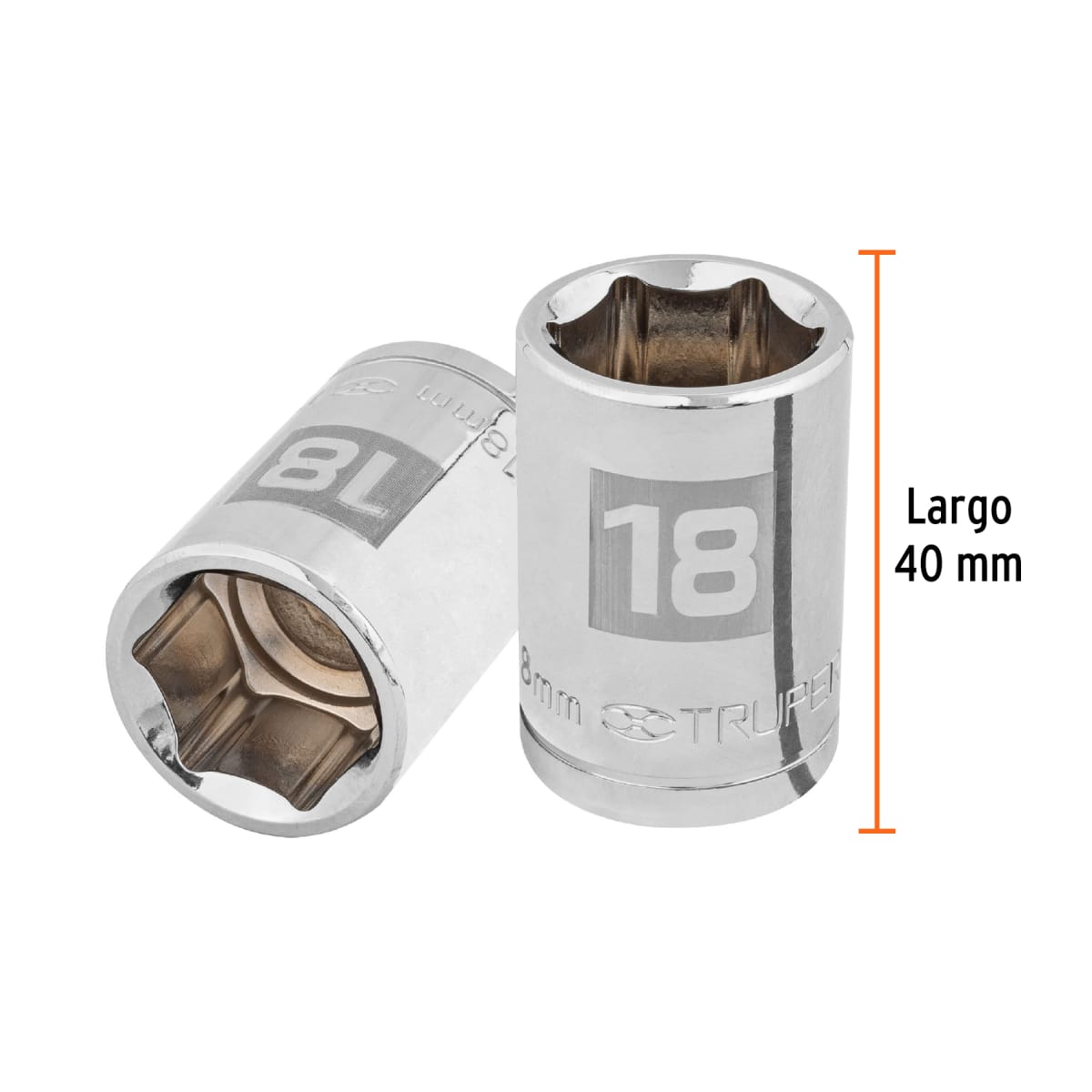 Dado hexagonal encastre 1/2'' de 18 mm. truper3
